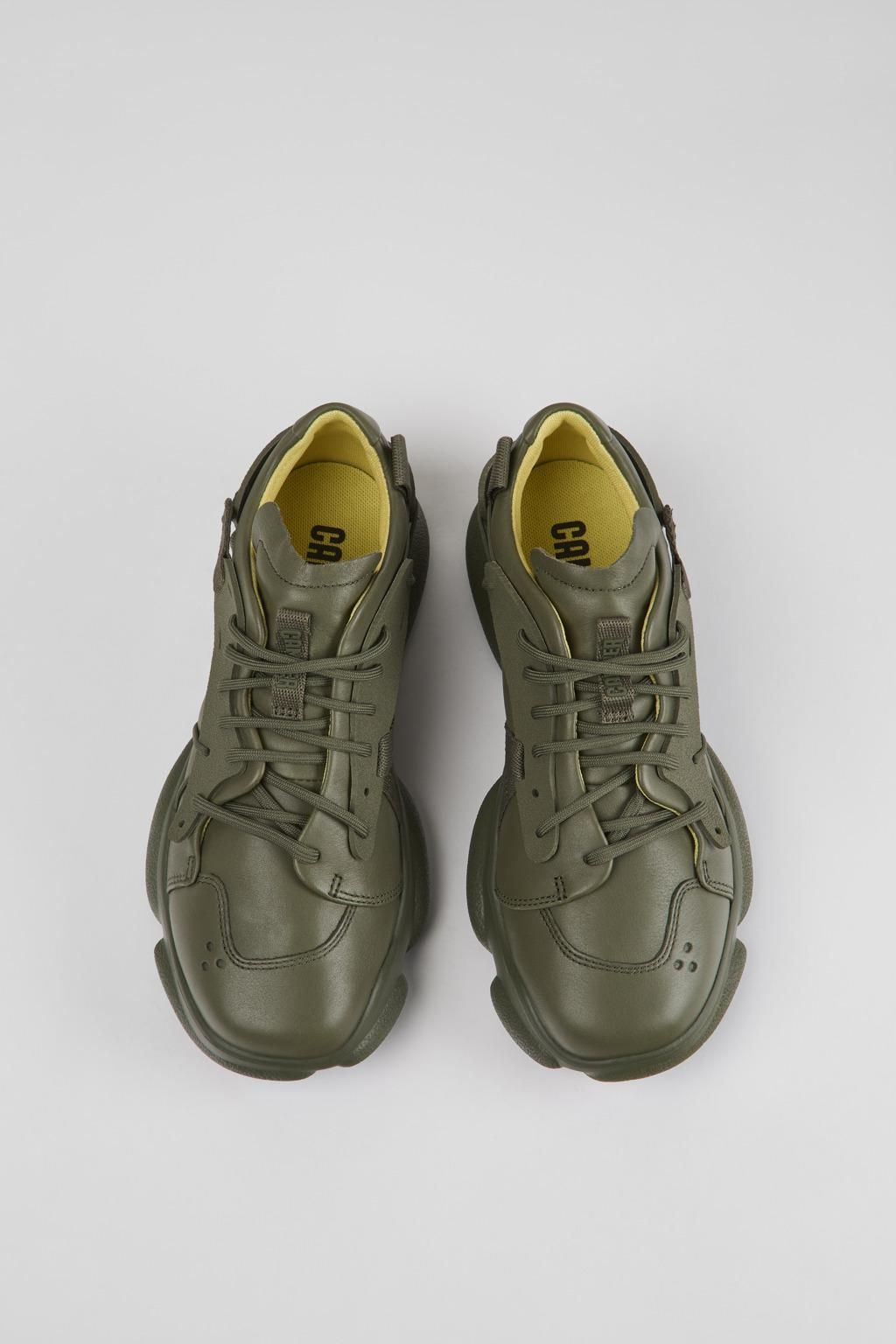 캠퍼 그린 레더 테크니컬 스니커즈 Karst K201439-006 GREEN - 상세 이미지 4