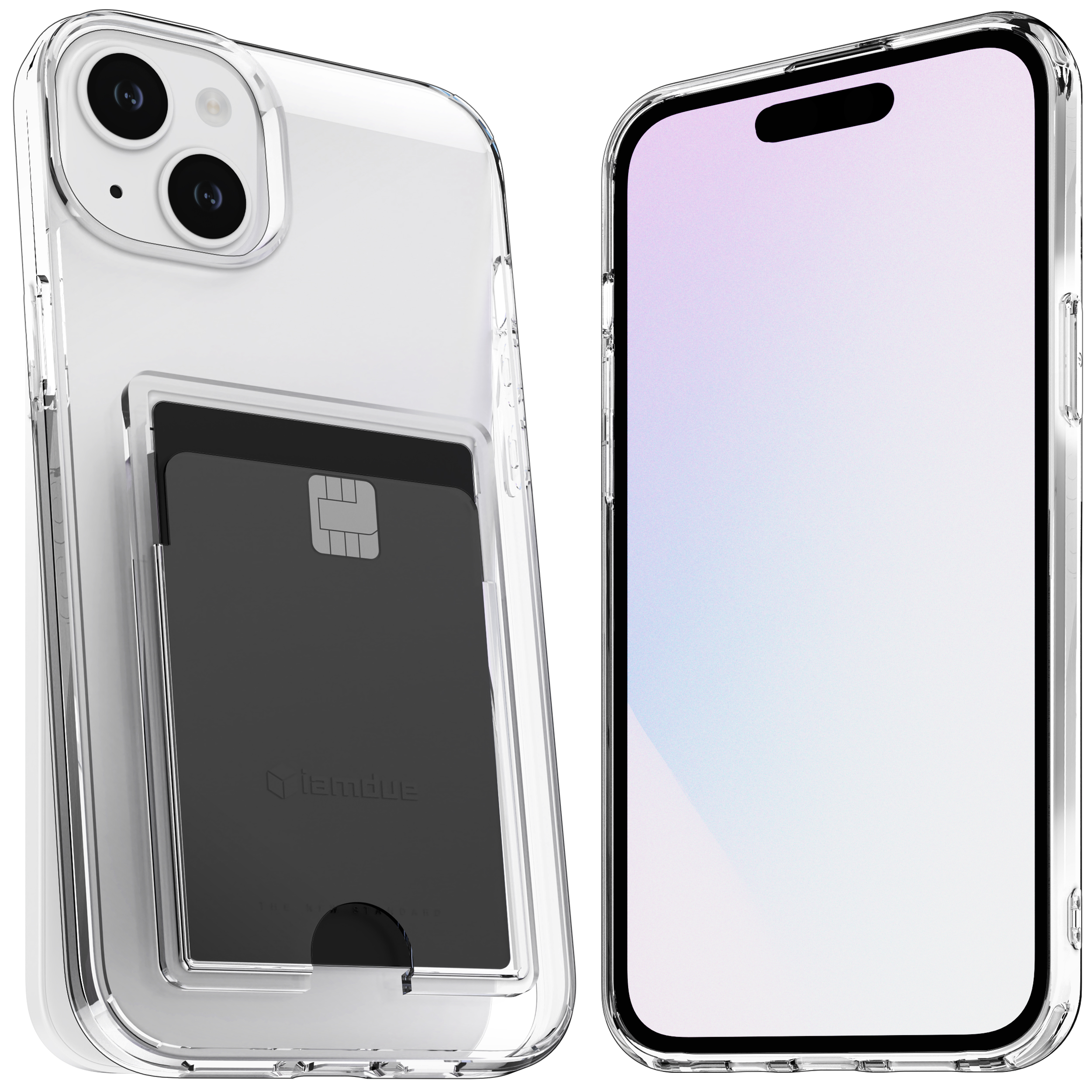 아이엠듀 변색방지 카드수납 케이스 2장 투명, 아이폰15 제품 이미지