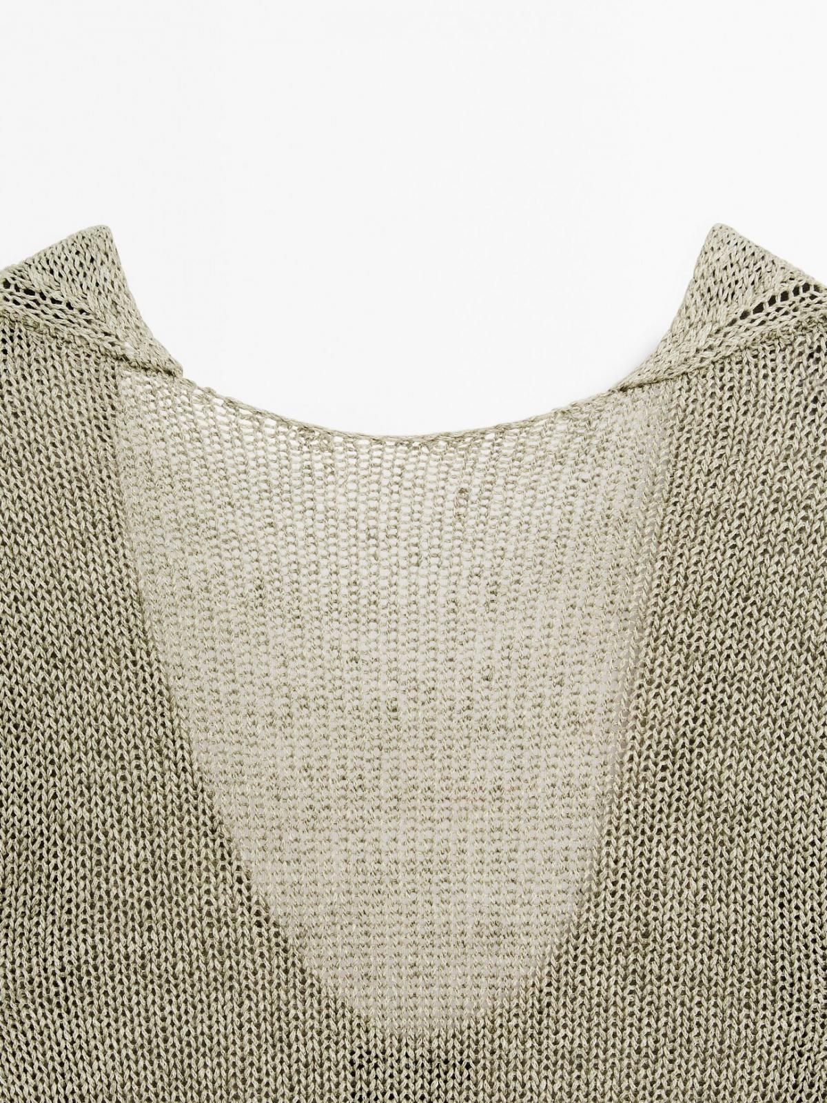 마시모두띠 린넨브랜드 브이백 테크니컬 루즈핏 니트 9739/953 PALE GREEN - 상세 이미지 4