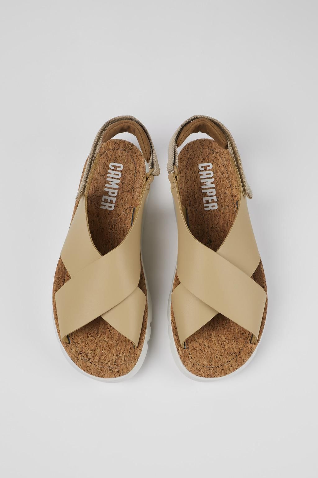 캠퍼 친환경 베이지 스트랩 샌들 Oruga 여성 K200157-053 BEIGE - 상세 이미지 4