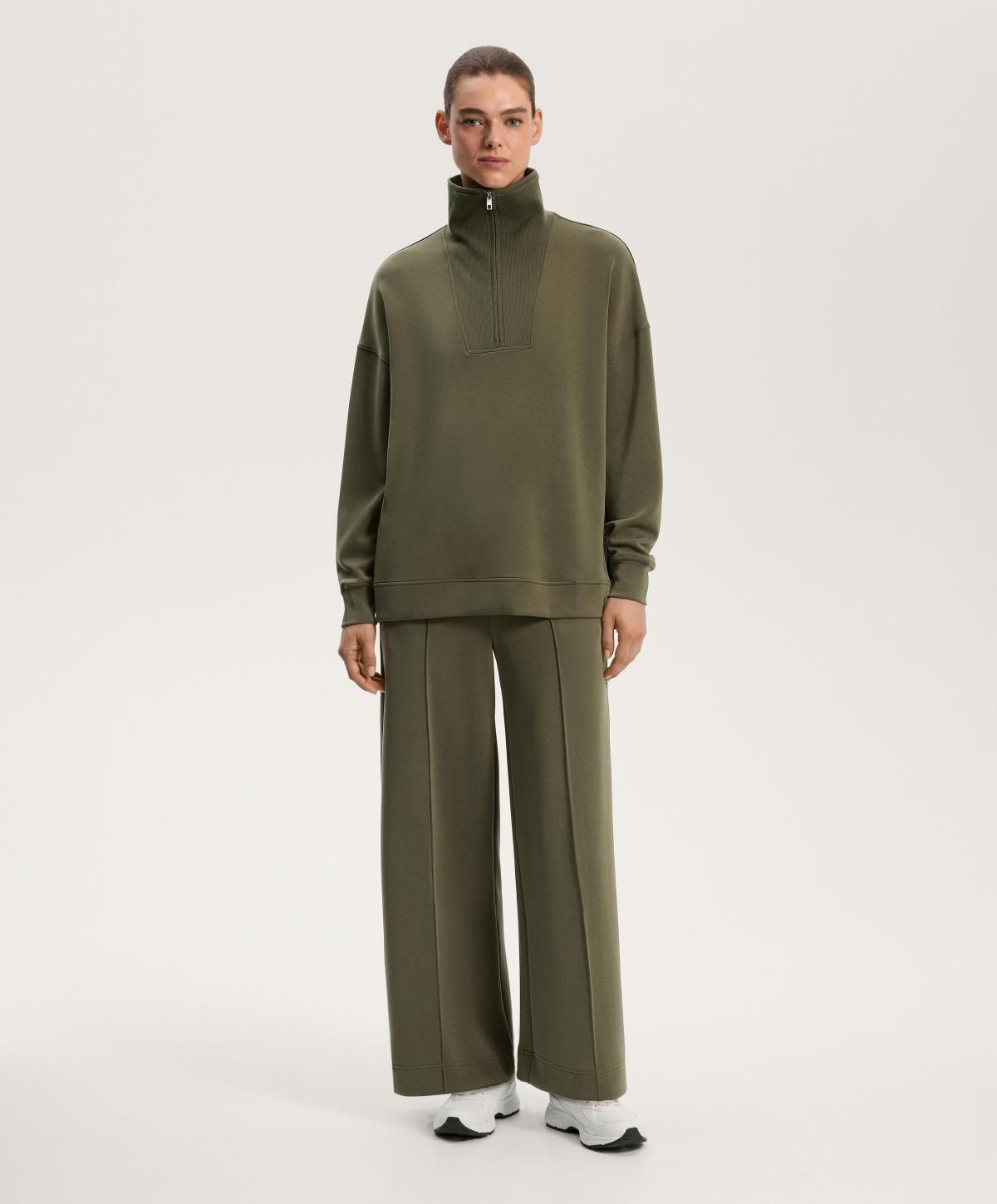 오이쇼 소프트 모달 하프집업 카키 긴팔 맨투맨 3791/780 KHAKI - 상세 이미지 3