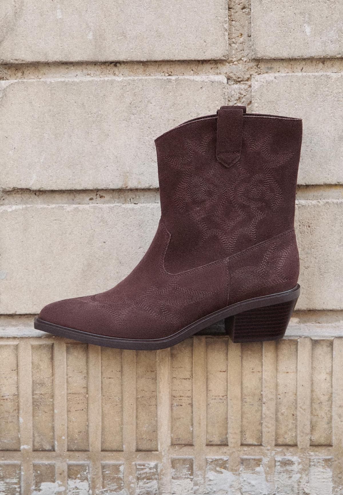 스트라디바리우스 브라운 스플릿레더 웨스턴 카우보이 앵클부츠 9901/670 BROWN - 상세 이미지 2