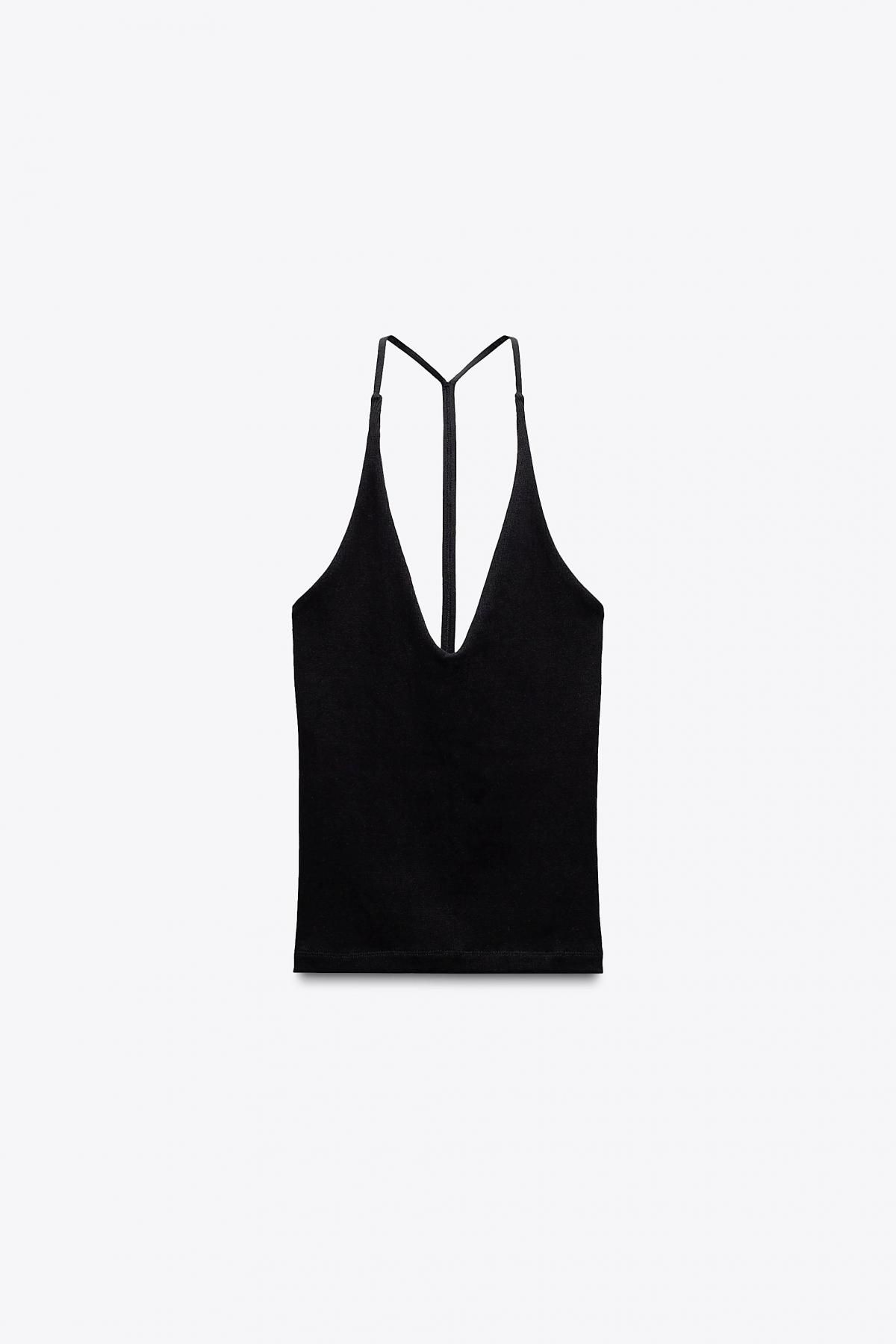자라 스트랩 디테일 홀터넥 슬리브리스 탑 4174/385 BLACK - 메인 이미지