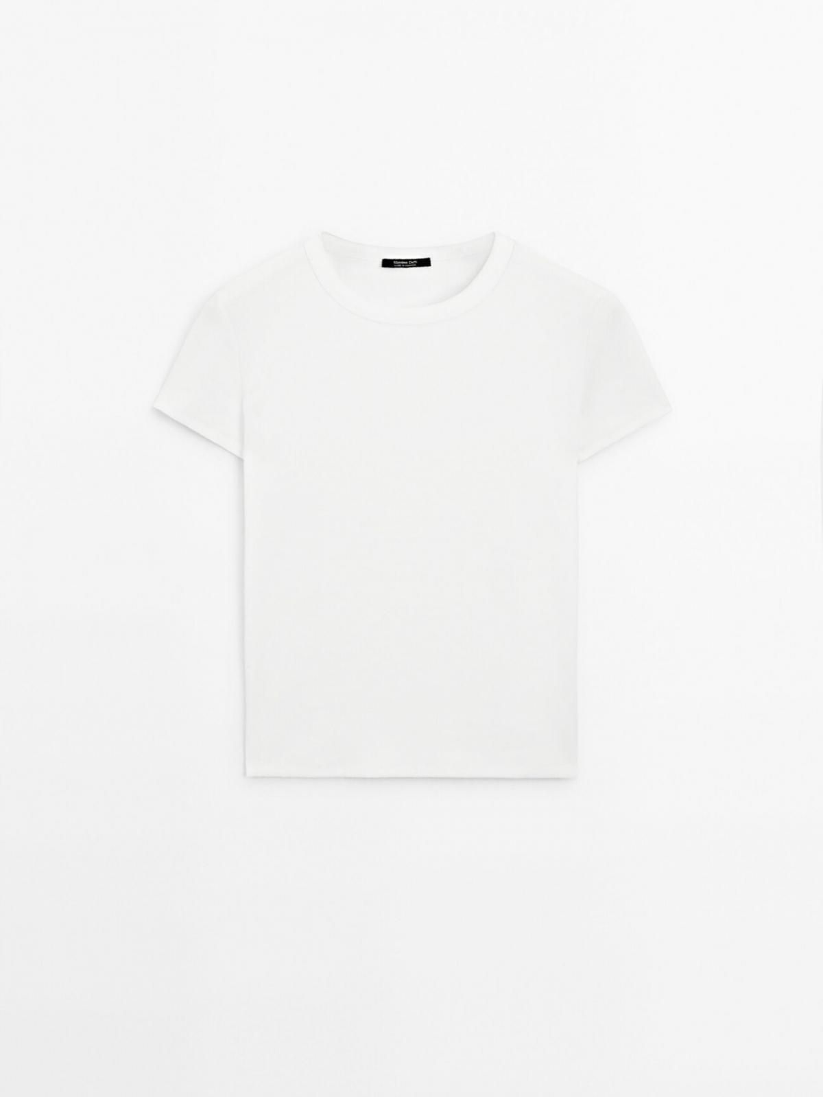 마시모두띠 미니멀 코튼 블렌드 반팔 티셔츠 6895/918 CREAM - 메인 이미지