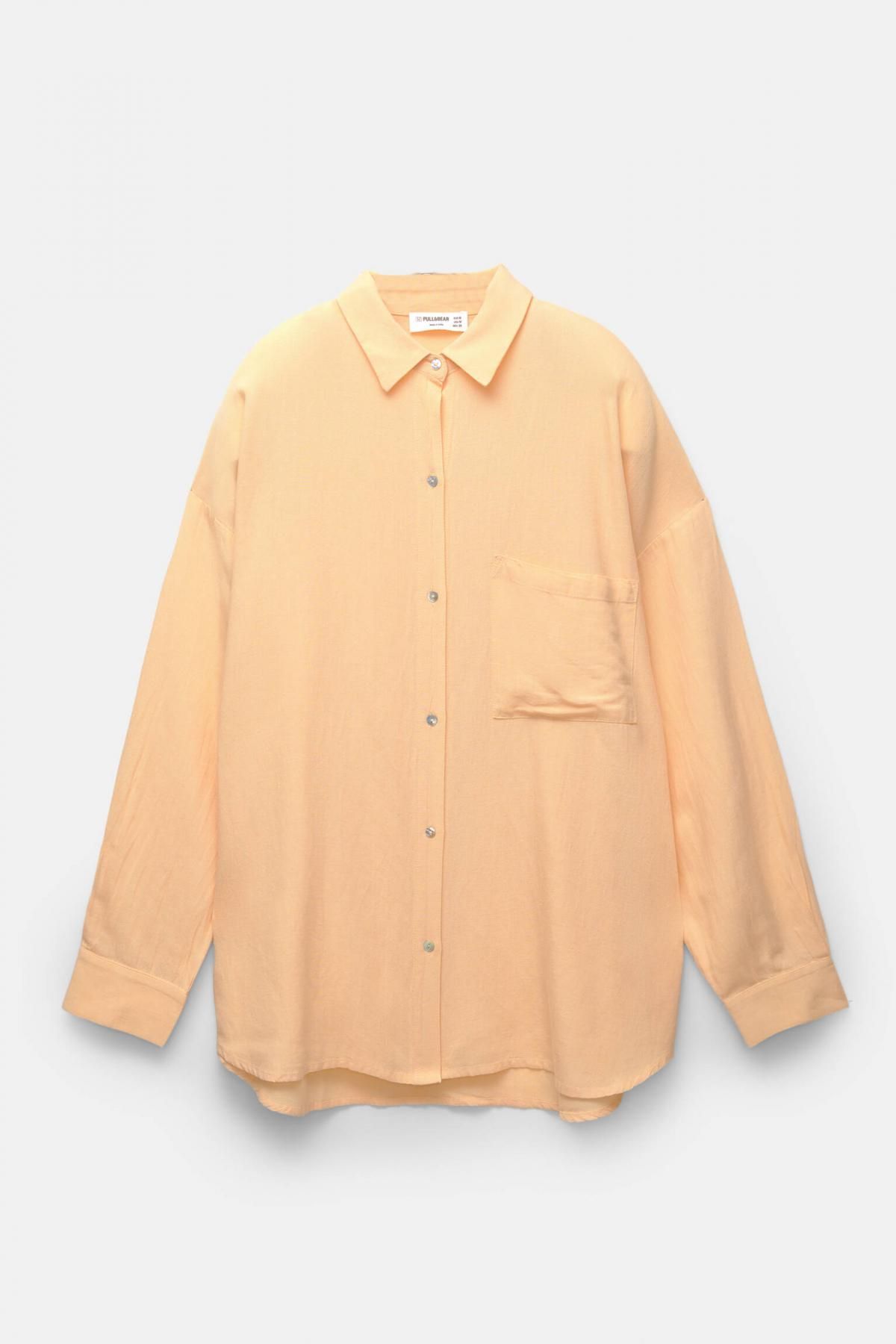 풀앤베어 내추럴 오버사이즈 긴팔셔츠 3474/407 ORANGE - 메인 이미지