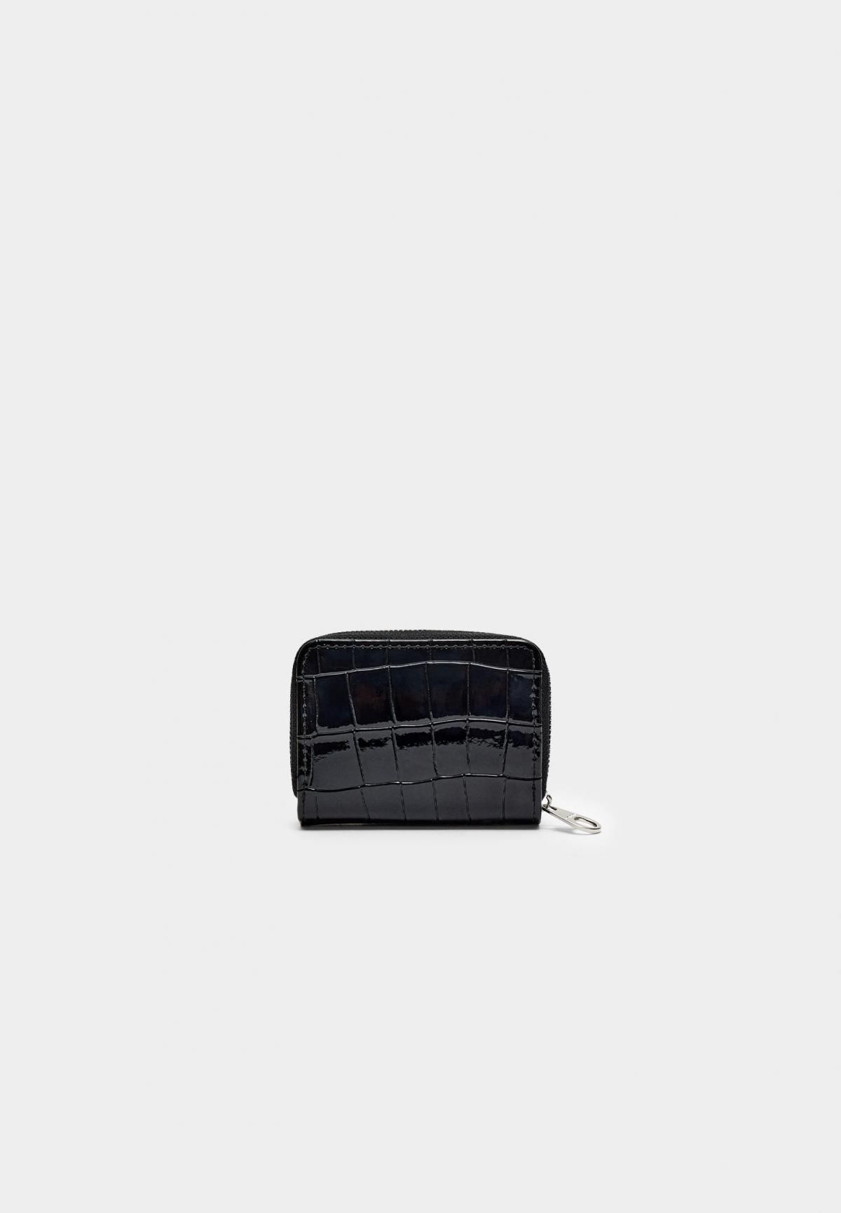 스트라디바리우스 크로커다일패턴 미니멀 사각 반지갑 0594/701 BLACK - 상세 이미지 3