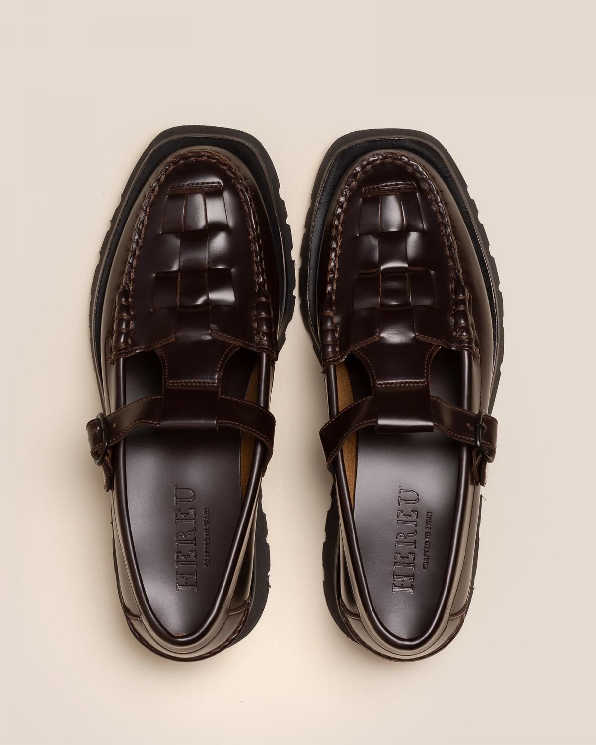 헤레우 SOLLER 프리미엄 트레드솔 가죽 T바 로퍼 7957367521496 DARK BROWN - 상세 이미지 2