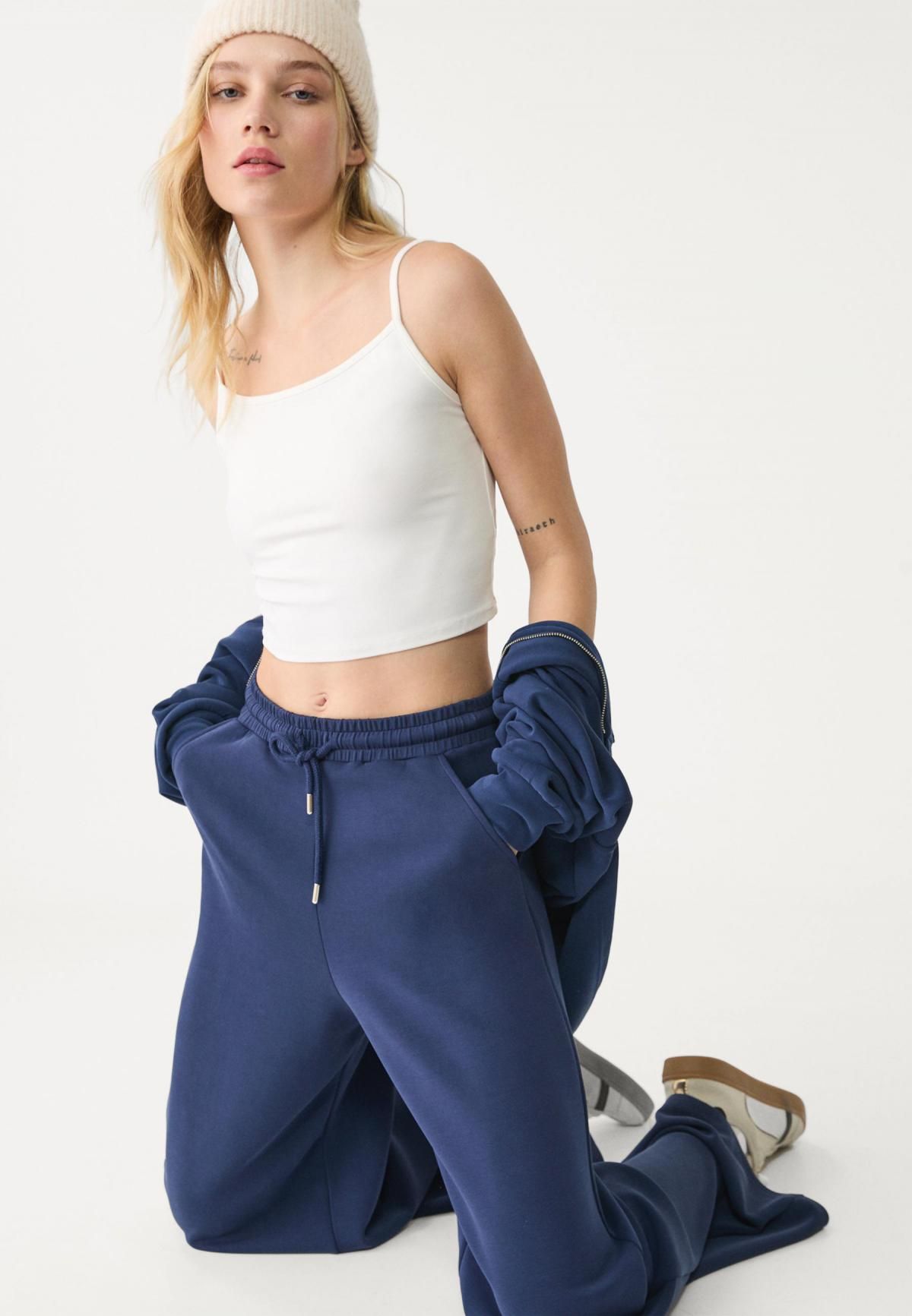 스트라디바리우스 소프트터치 모달 와이드 팔라조 팬츠 8737/276 NAVY BLUE - 상세 이미지 2
