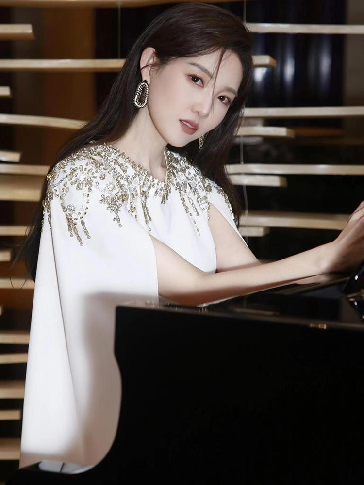 시상식 행사 진행 무대의상 드레스 원피스 이브닝 연주회 연말룩 화이트 XS - 상세 이미지 4
