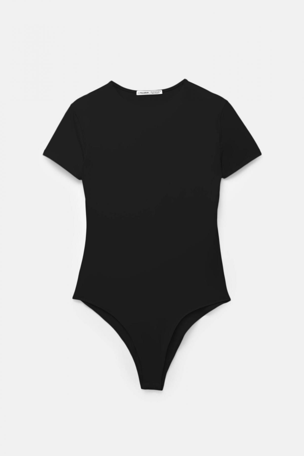 풀앤베어 베이직 폴리아미드 숏슬리브 바디수트 3245/364 BLACK - 상품 이미지