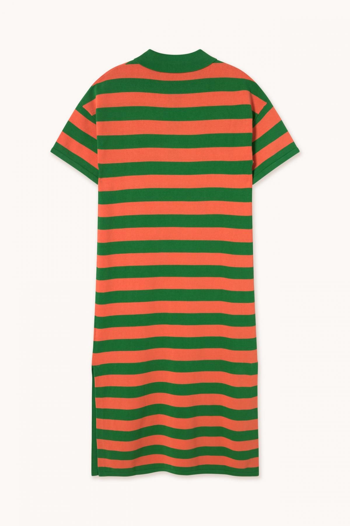 타이니코튼 스트라이프 폴로 카라 미디 원피스 SS25-762R73 VERDE/ROJO - 상세 이미지 4