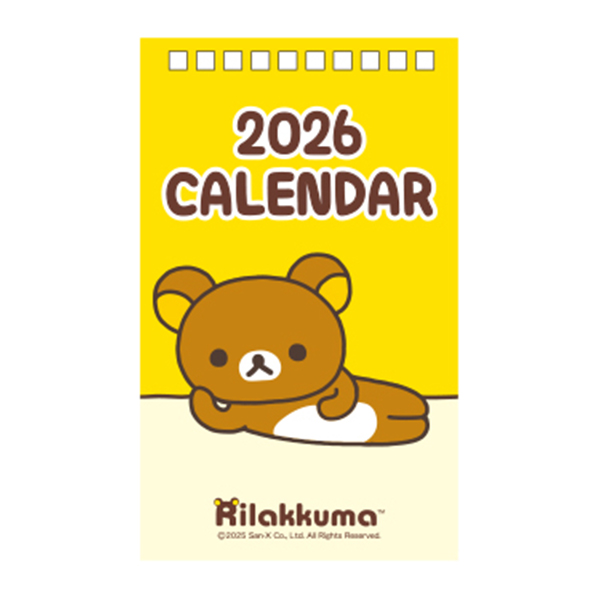 리락쿠마 미니 달력 2026년 데스크 탁상용 캘린더 캐릭터 산엑스 굿즈