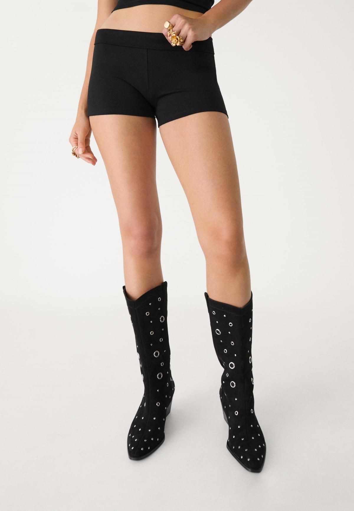 스트라디바리우스 베이직 미드라이즈 미니 반바지 8420/310 BLACK - 상세 이미지 3