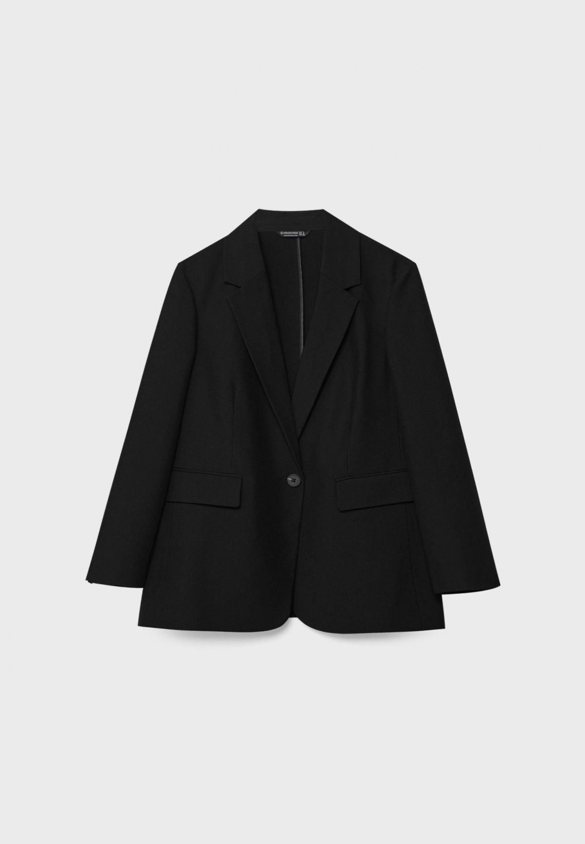 스트라디바리우스 테일러드 베이직 블랙 레귤러핏 블레이저 1902/249 BLACK - 메인 이미지
