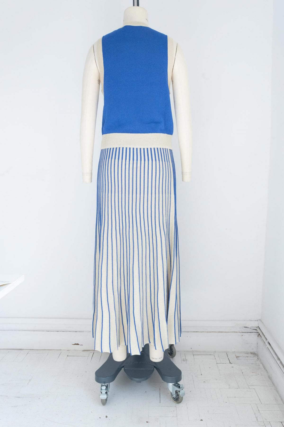 타이니코튼 플리츠 스트라이프 미디 스커트 FALDA CONTRASTE SS25-812103 ONE COLOR - 상세 이미지 5