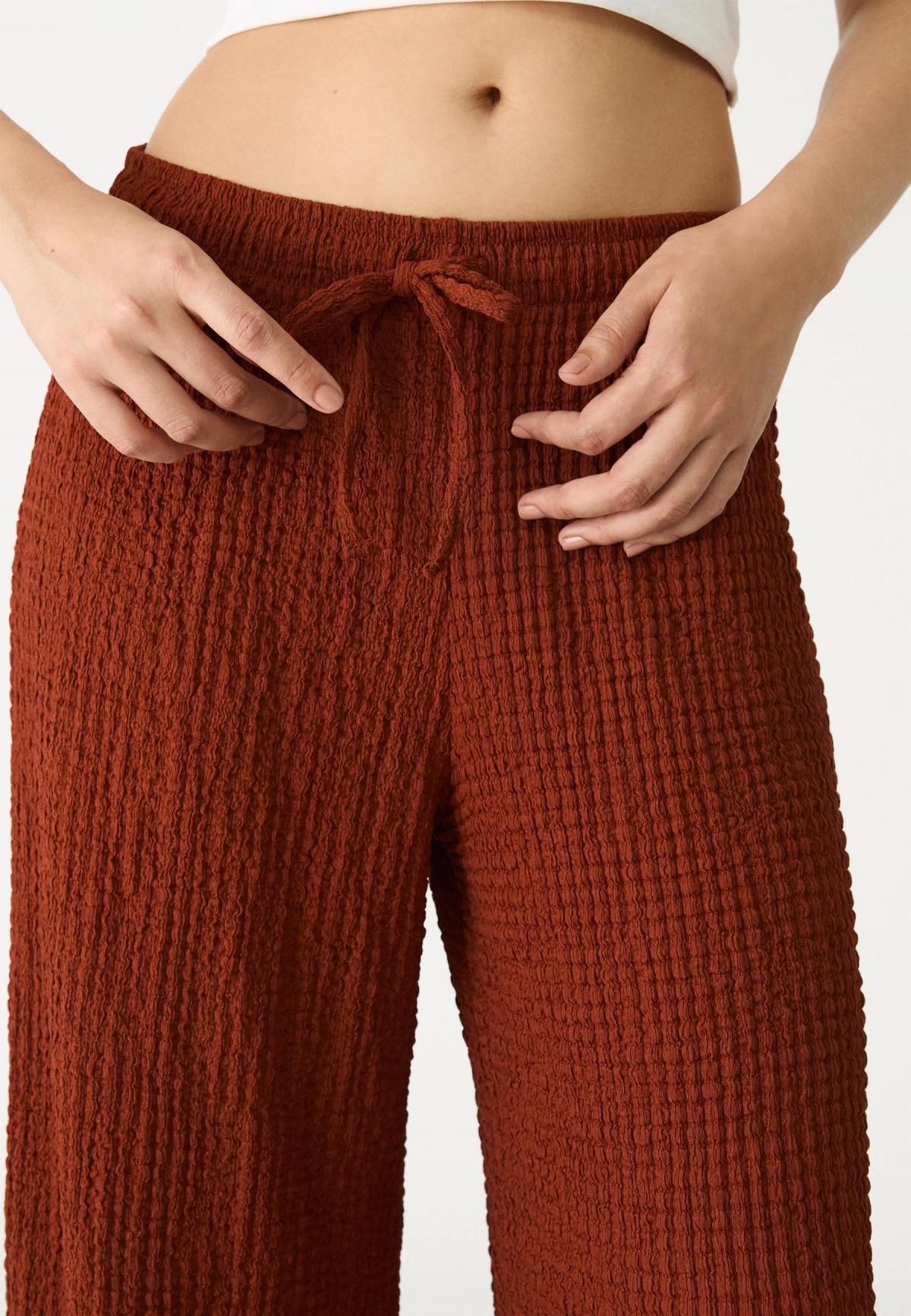 스트라디바리우스 텍스처 스트레치 와이드 팬츠 1235/638 RUSSET - 상세 이미지 5