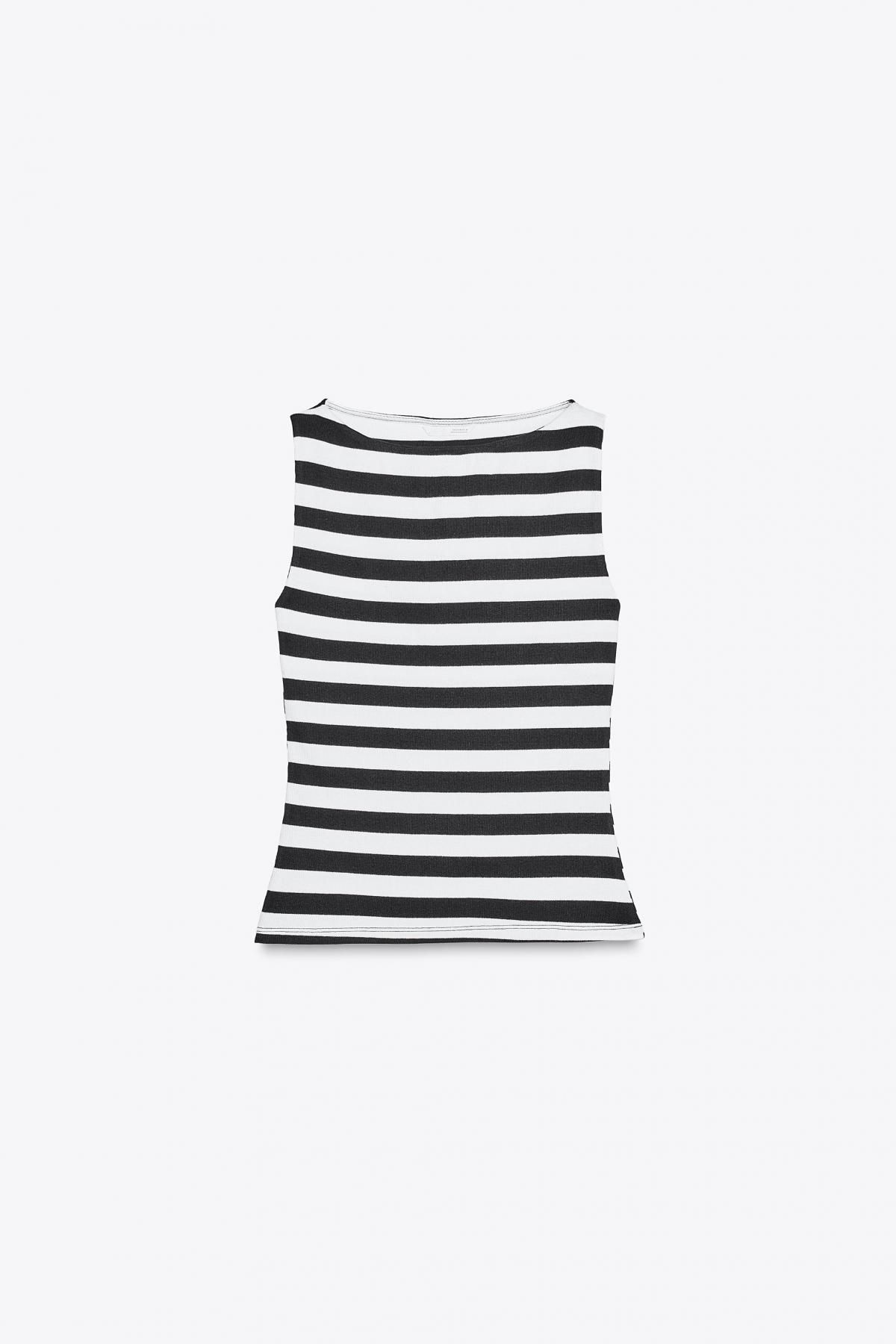 자라 스트라이프 슬림핏 보트넥 민소매 티셔츠 1044/152 STRIPED - 메인 이미지