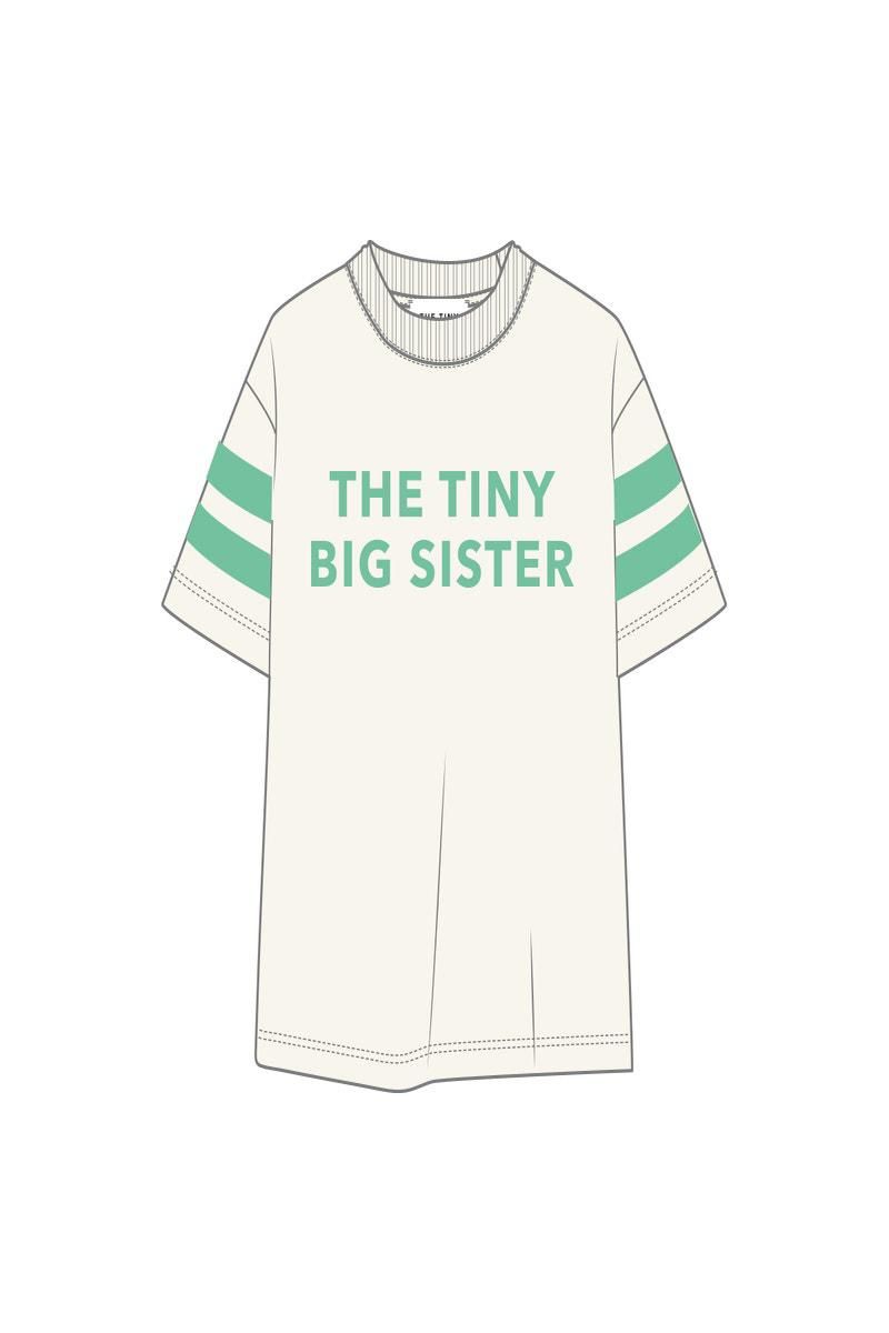 타이니코튼 베이직 레터링 VARSITY 반팔 티셔츠 SS25-725R56 BLANCO ROTO/VERDE ESMERALDA - 상세 이미지 2
