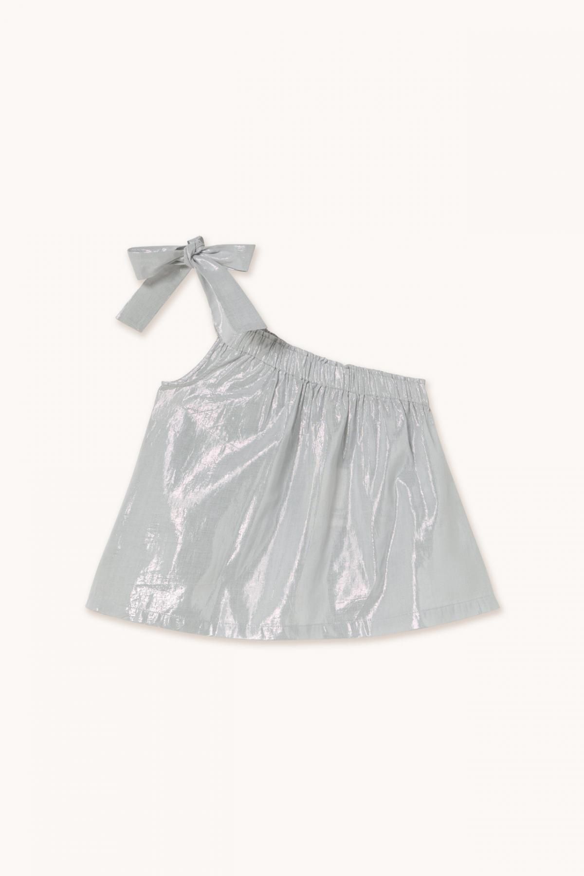 타이니코튼 글리터 루렉스 비대칭 원숄더 민소매 탑 SS25-833R26 ONE COLOR - 상품 이미지