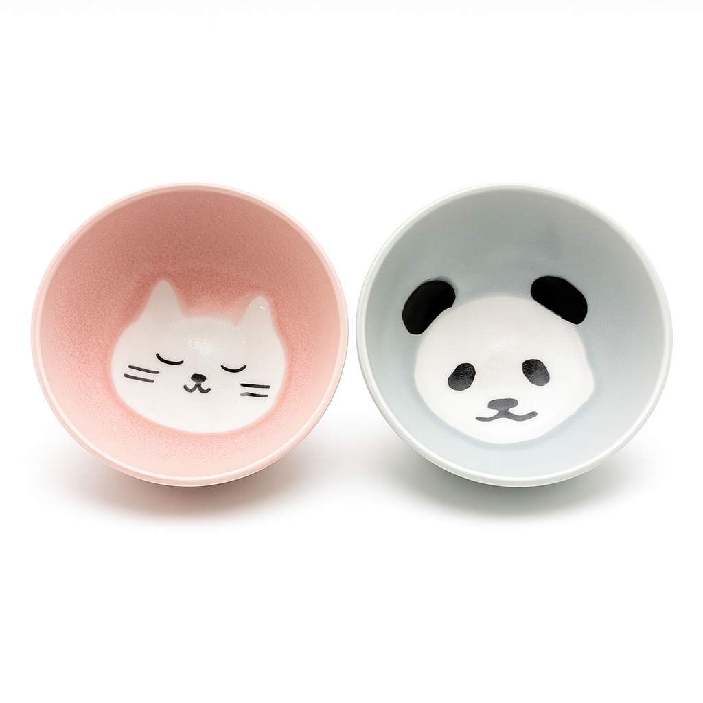 유아용 고양이 판다 밥공기 (일본수입) - 상품 이미지