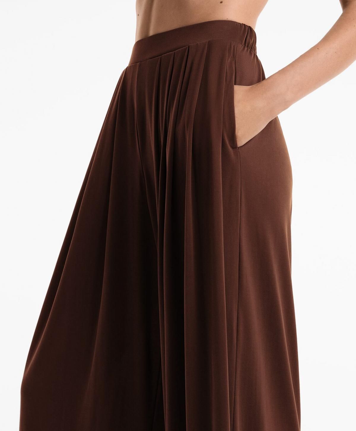 오이쇼 모달블렌드 와이드 밴딩 팬츠 3345/555 CHOCOLATE - 상세 이미지 5