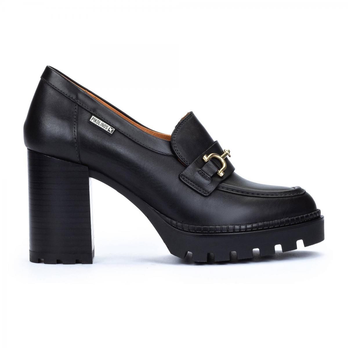 피콜리노스 트렌디 플랫폼 메탈 장식 스퀘어힐 로퍼 CERVERA W1H-3548 BLACK - 메인 이미지