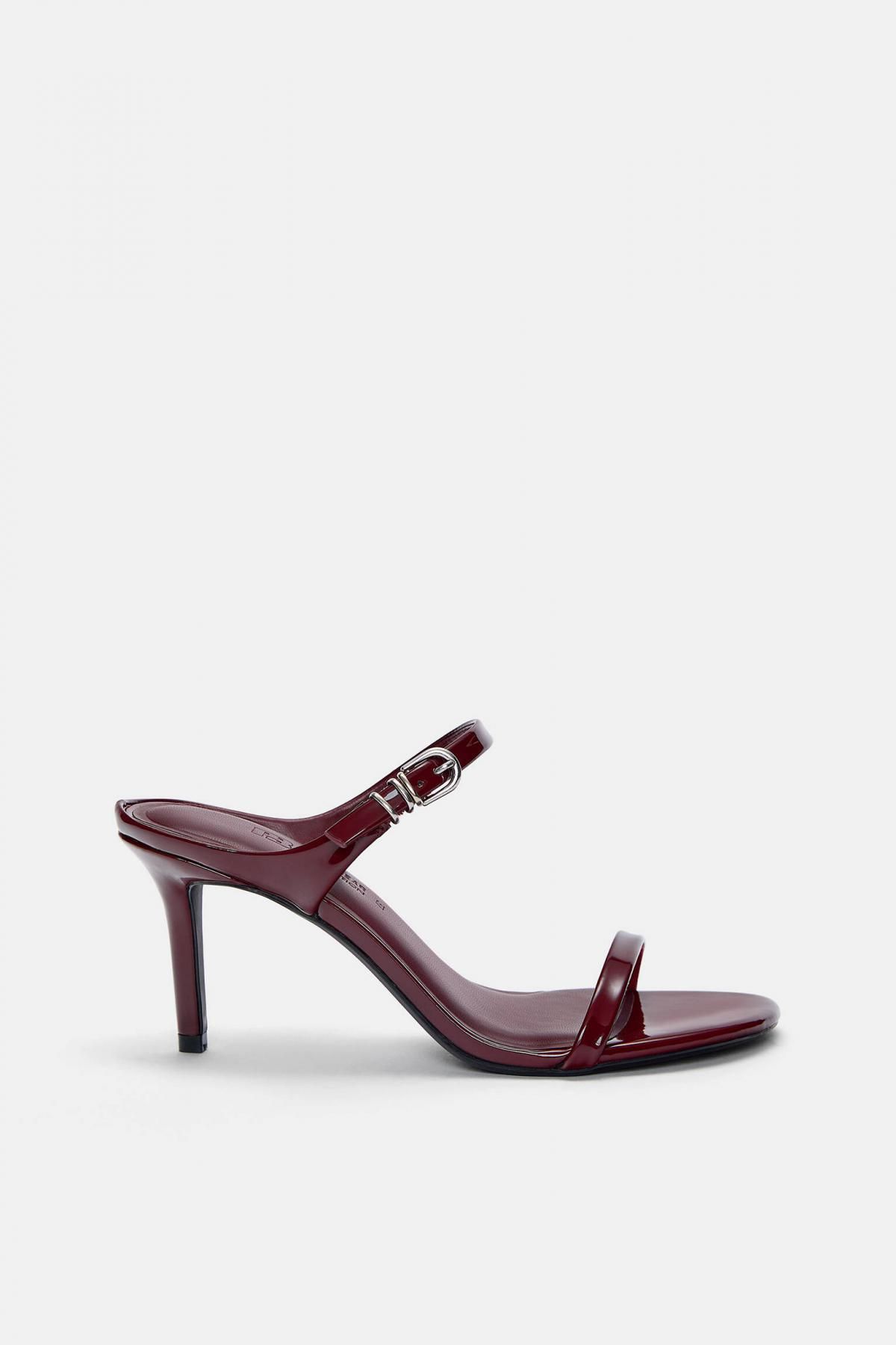 풀앤베어 페이턴트 버건디 스트랩 하이힐 샌들 1610/640 BURGUNDY - 메인 이미지