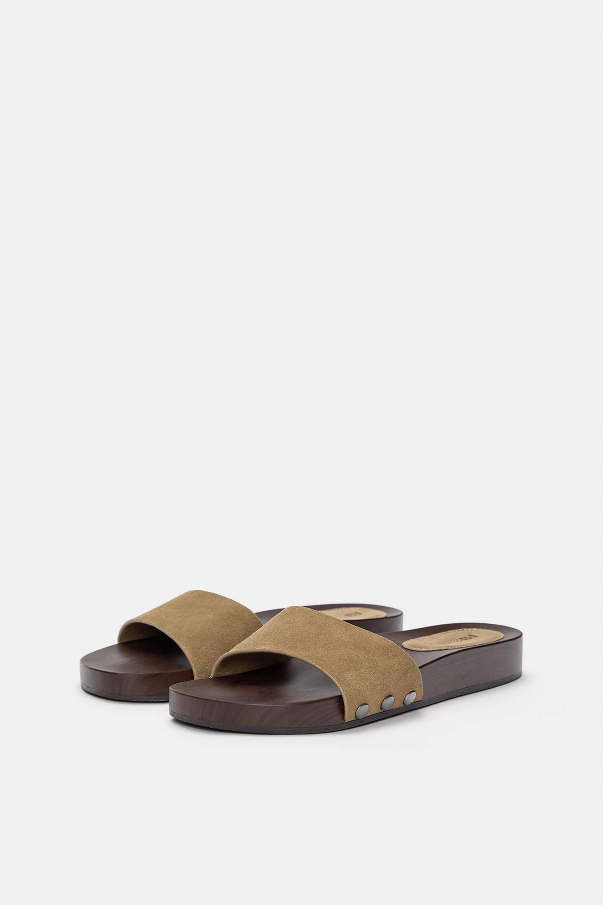 풀앤베어 레더 스터드 스트랩 샌들 1723/640 BROWN - 상세 이미지 3