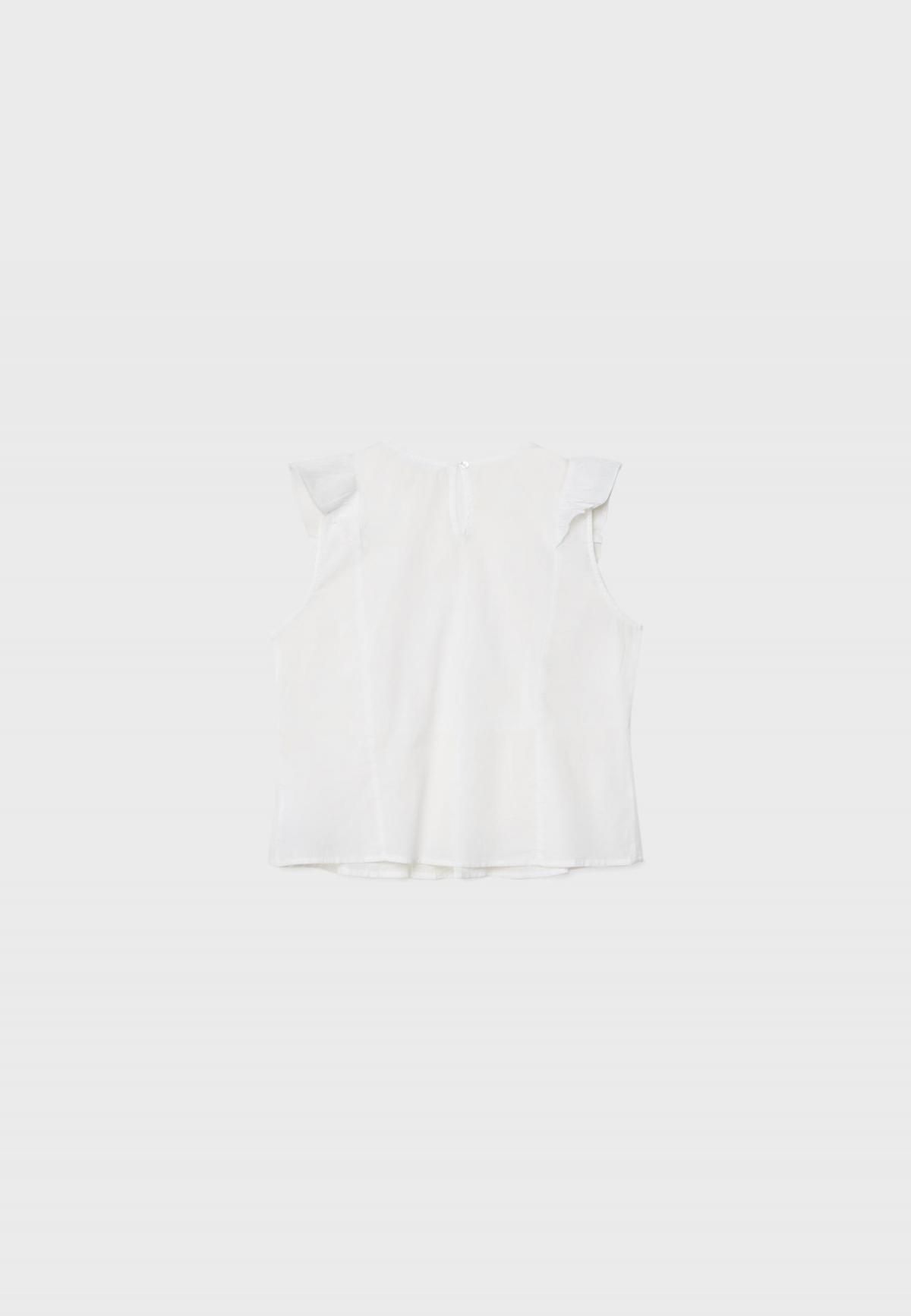 스트라디바리우스 러플 자수 플루이드 민소매 블라우스 2210/674 WHITE - 상세 이미지 3