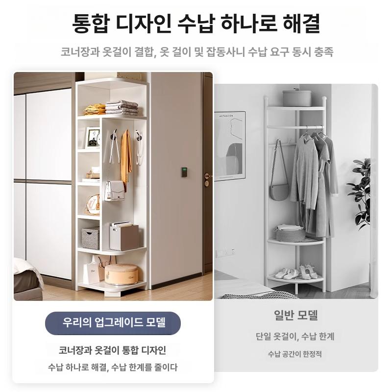 코너장 소품장 장식장 침실 옷장 삼각 틈새 거실 수납장 책장 - 상세 이미지 2