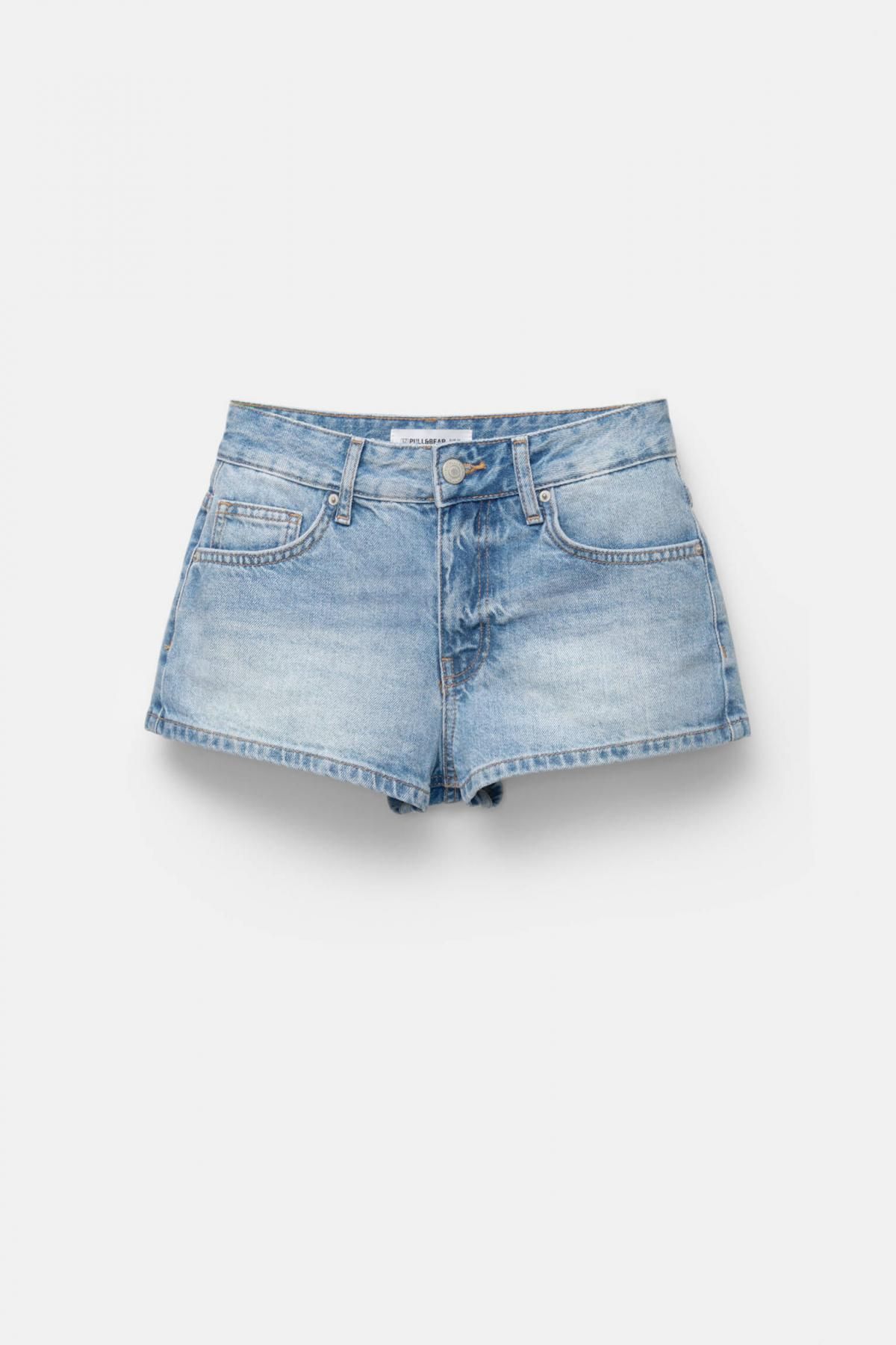 풀앤베어 라이트 데님 미드라이즈 숏팬츠 3698/305 MEDIUM BLUE - 상품 이미지