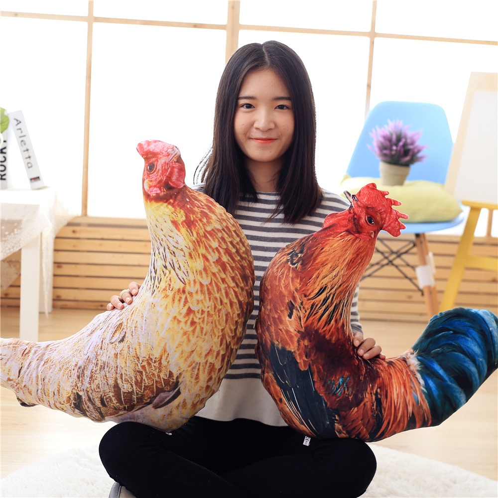 닭인형 닭모양 인형쿠션 장식인형 수탉인형 가짜 소품 조형물 포토존 조각상 수닭 농장 동물 - 상세 이미지 3