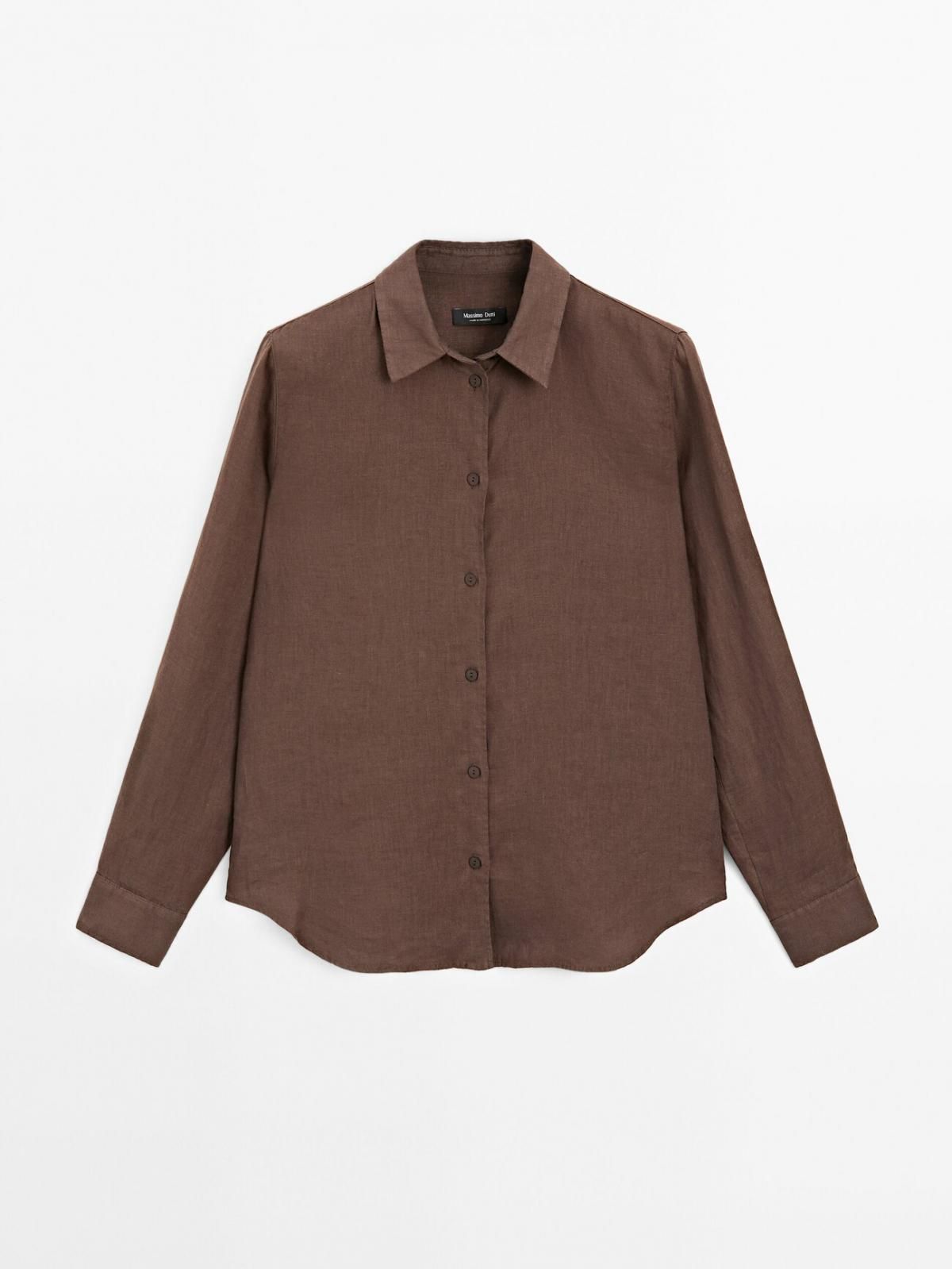 마시모두띠 내추럴 린넨 긴팔 셔츠 브라운 5130/530 BROWN - 상품 이미지
