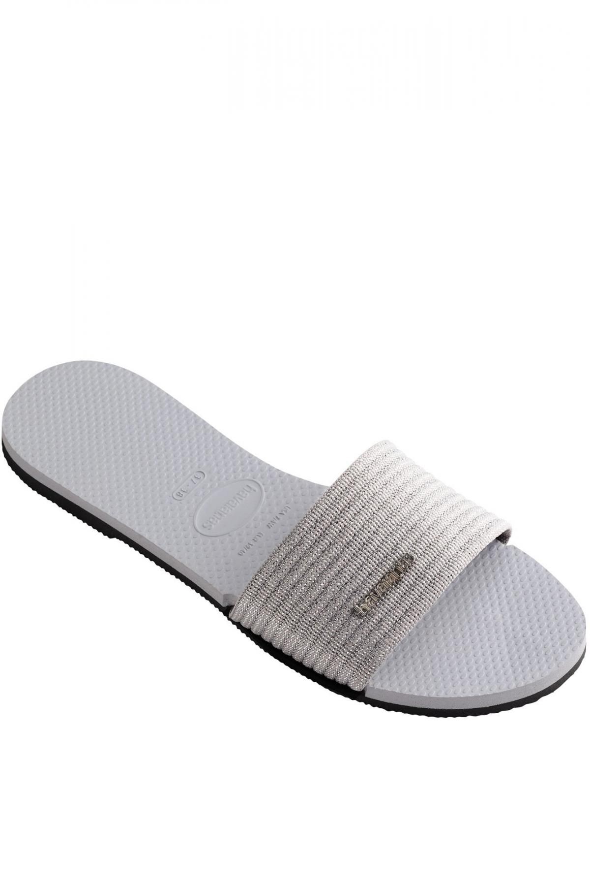 하바이아나스 메탈릭 슬라이드 샌들 Havaianas You Malta Metallic 4183434 GRIS - 상세 이미지 2