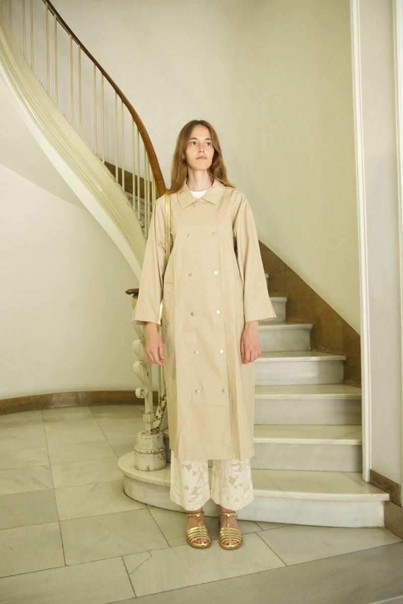 타이니코튼 미니멀 롱 트렌치코트 GABARDINA SS25-753M01 ONE COLOR - 상세 이미지 3