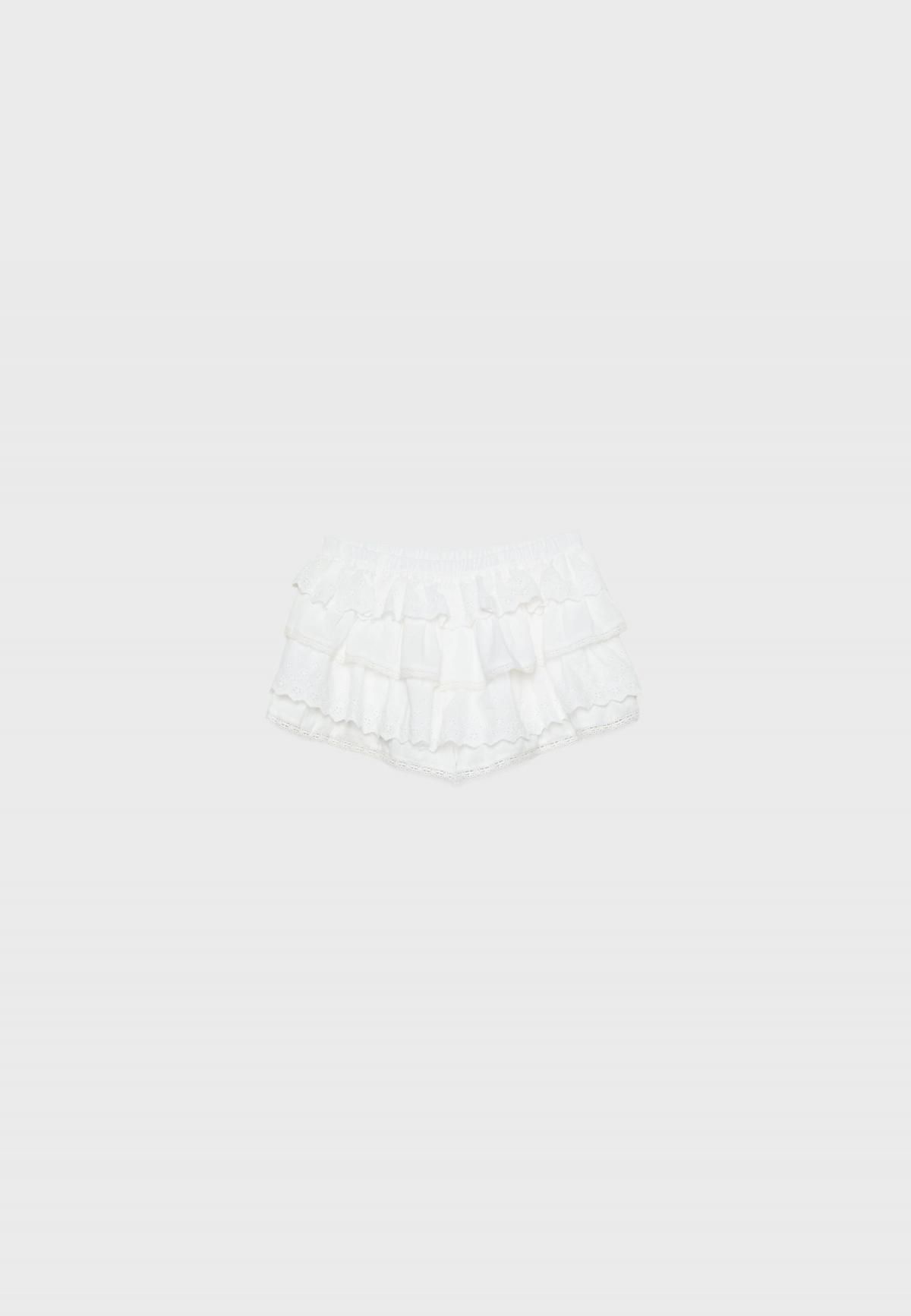 스트라디바리우스 러플 자수 레이스 화이트 쇼츠 8424/260 WHITE - 상품 이미지