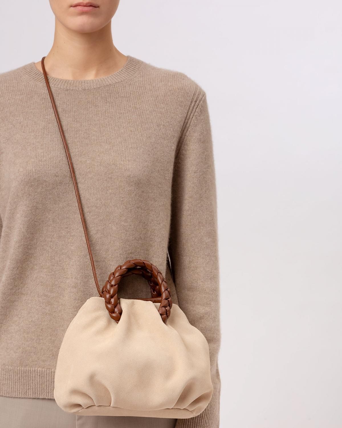 헤레우 봄본 M 스웨이드 브레이디드 레더 토트백 14873174475084 TAN/DARK BROWN - 상세 이미지 5