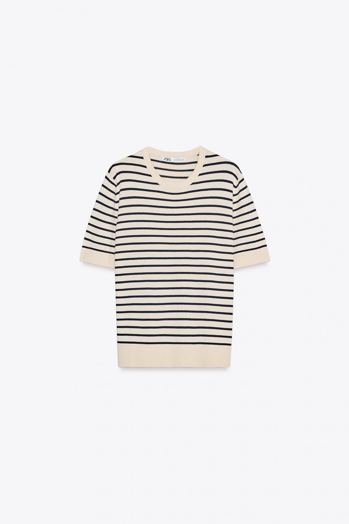 자라 스트라이프 라운드넥 니트 탑 3433/010 STRIPED - 상품 이미지