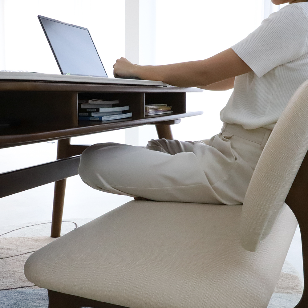 데이지 수납형 양면 세라믹 낮은 식탁 테이블 4인용 포세린 1400 월넛