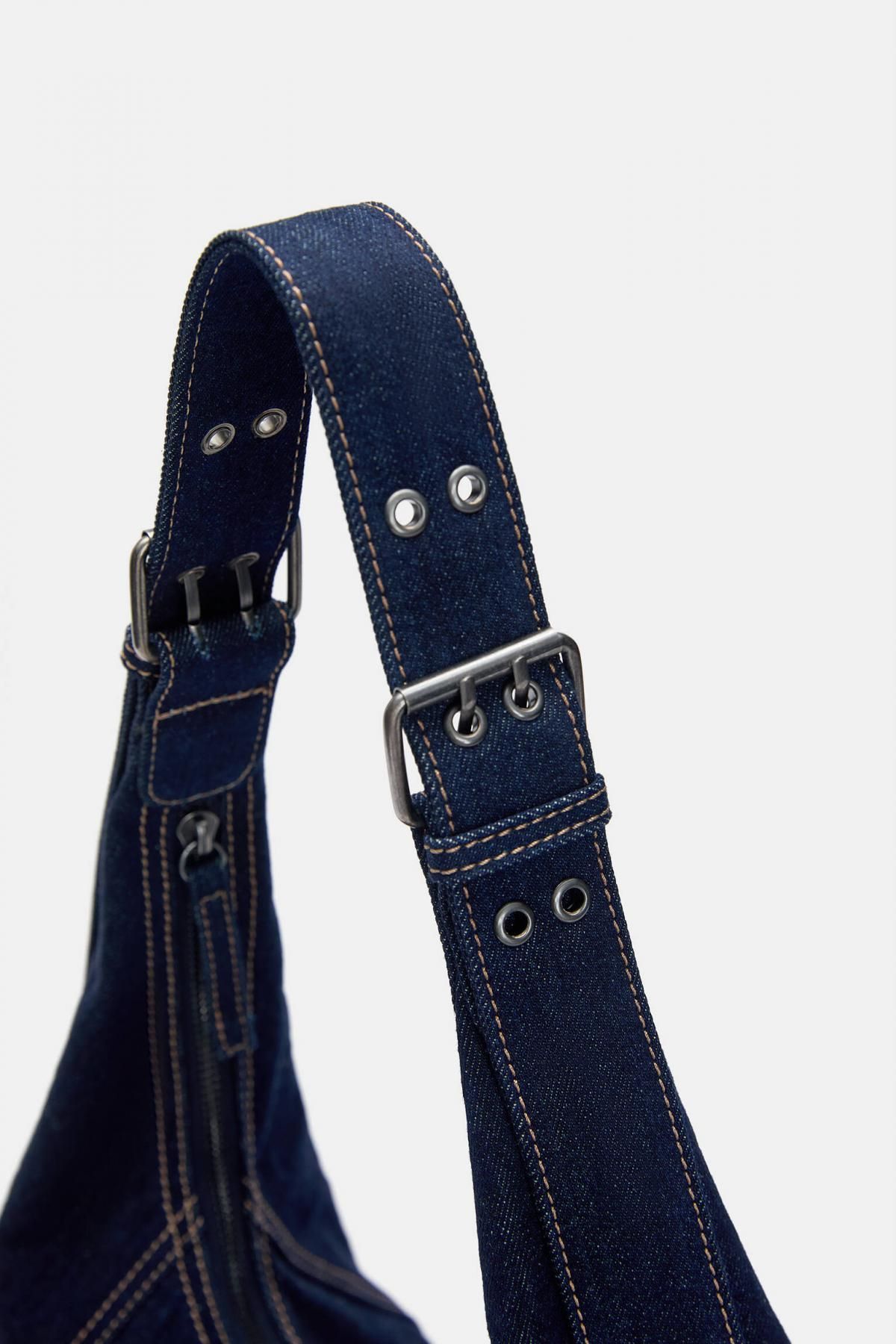 풀앤베어 데님 숄더 스트랩 쇼퍼백 4080/640 JEANS - 상세 이미지 4