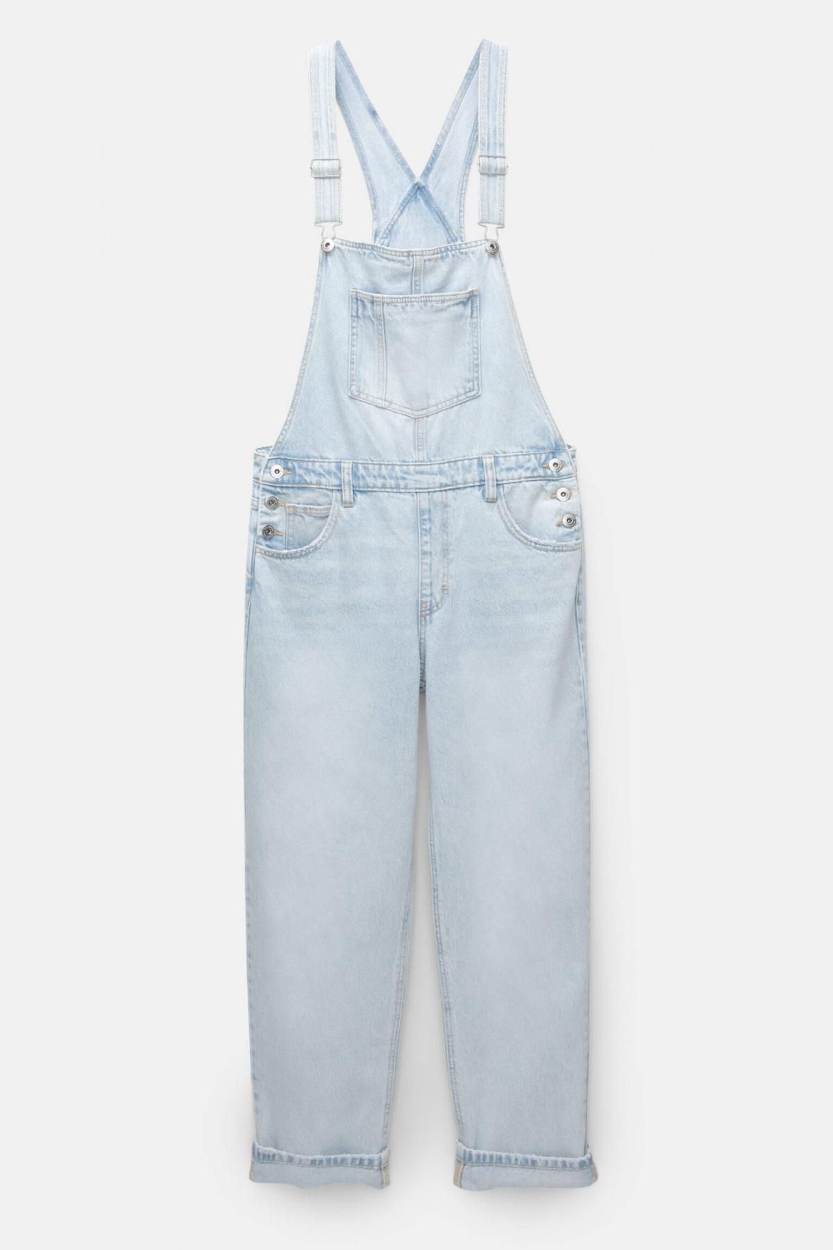 풀앤베어 라이트데님 캐주얼 오버롤 팬츠 7638/301 PALE BLUE - 상품 이미지