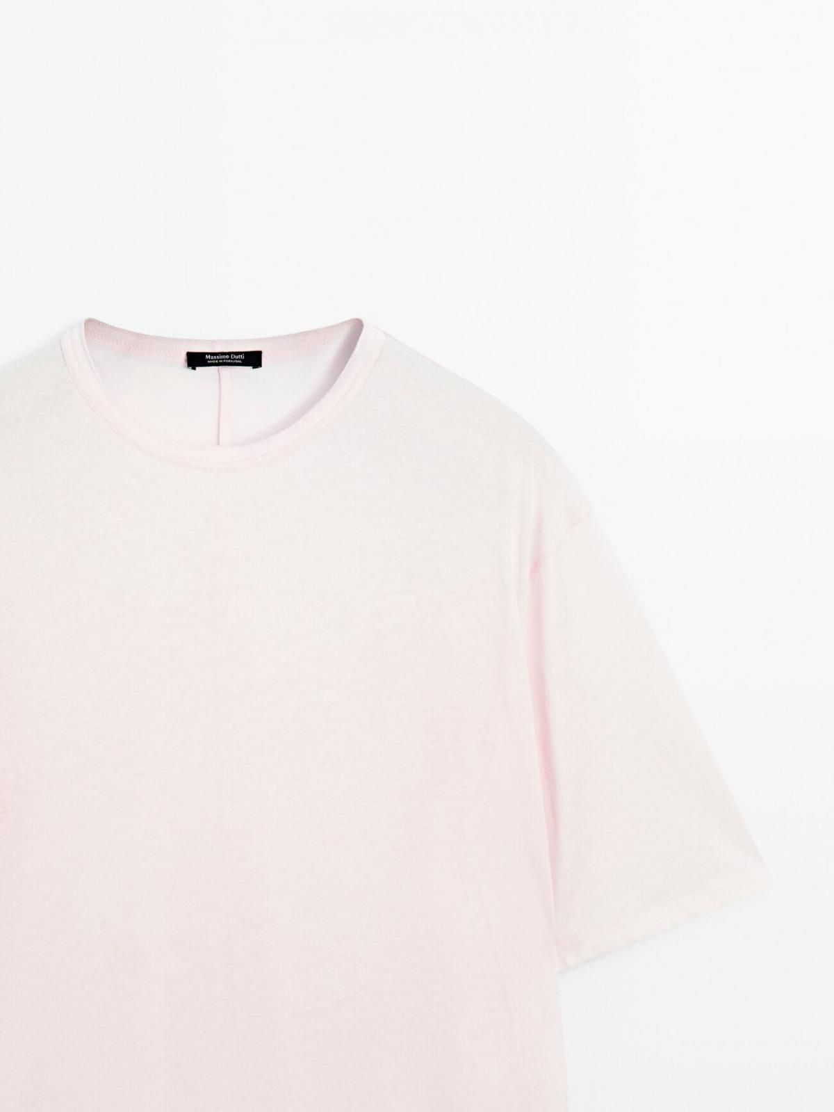 마시모두띠 박시핏 100 코튼 크루넥 반팔 티셔츠 6840/500 PASTEL PINK - 상세 이미지 2