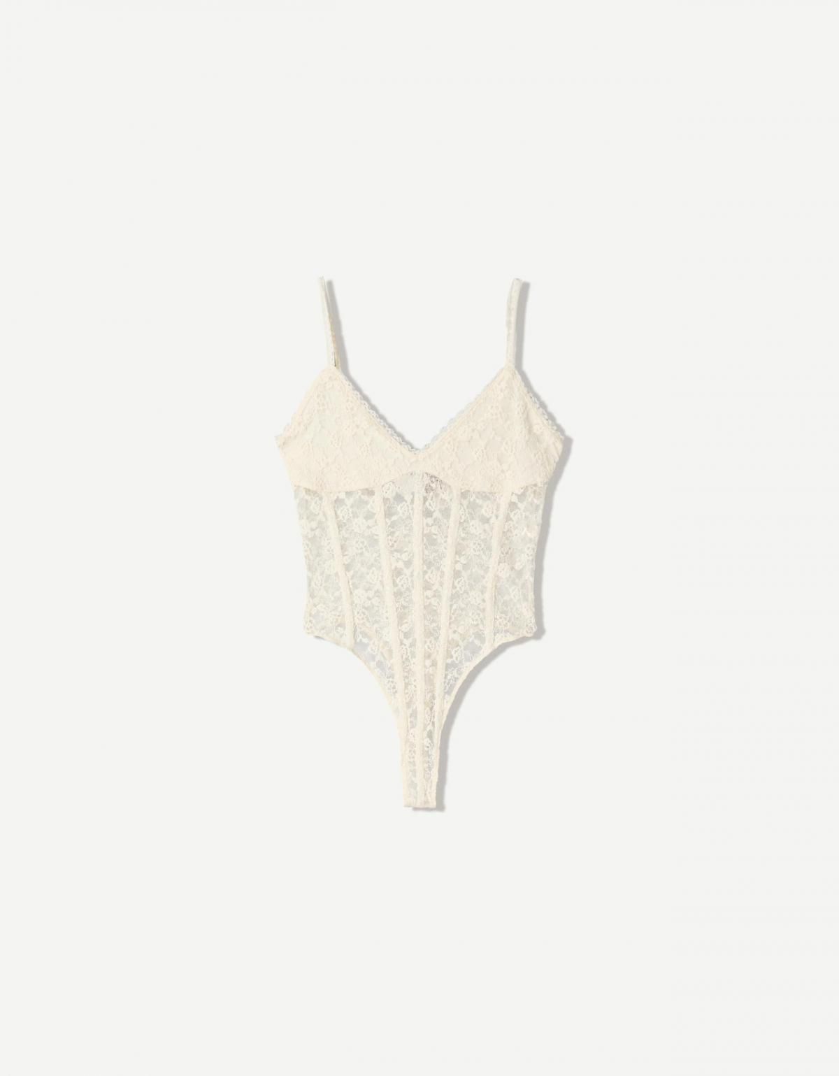 버쉬카 블론드 레이스 스트랩 바디수트 3998/360 CREAM - 메인 이미지
