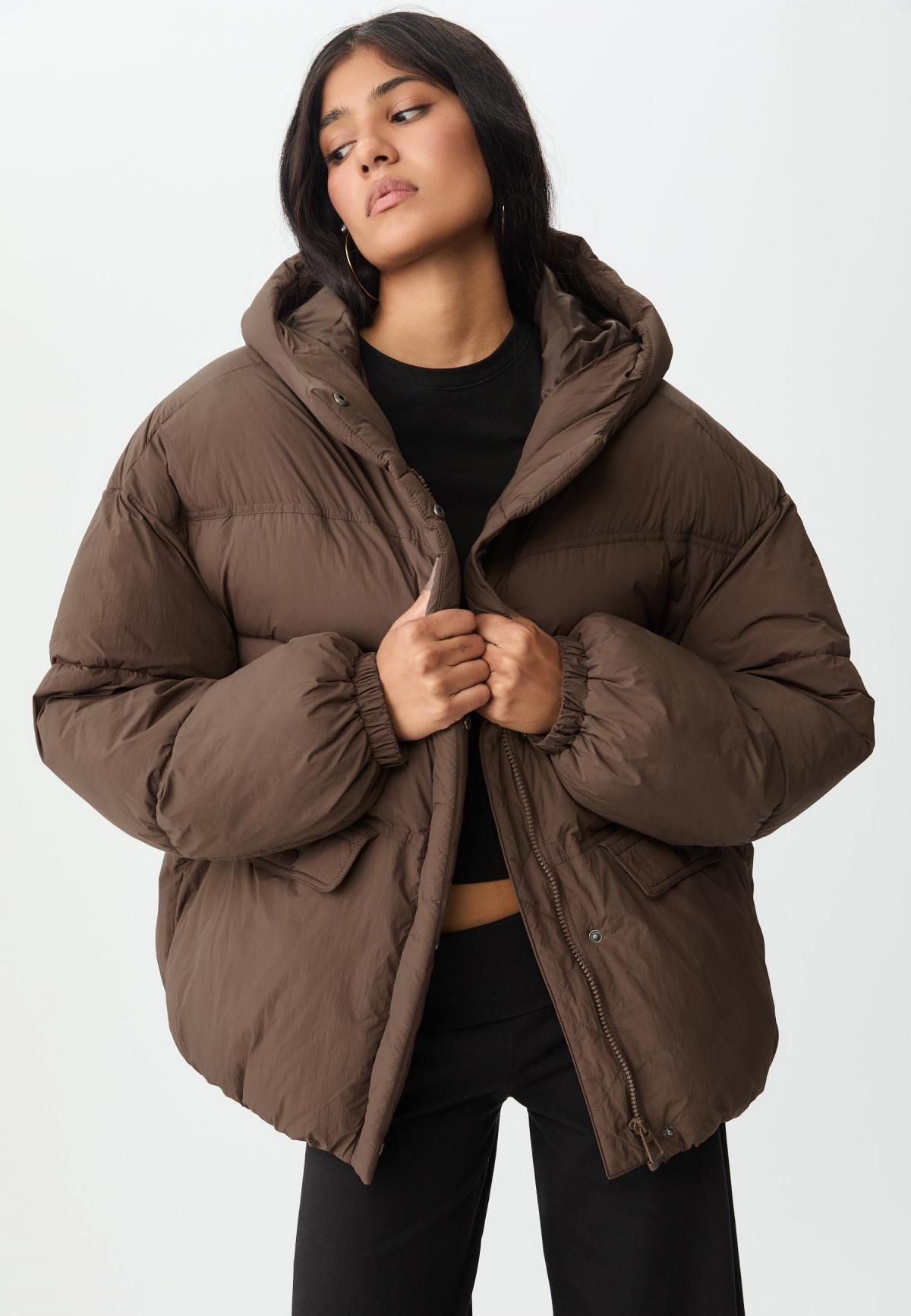 스트라디바리우스 브라운 테크니컬 후드 숏 패딩 재킷 8500/196 BROWN - 상세 이미지 5