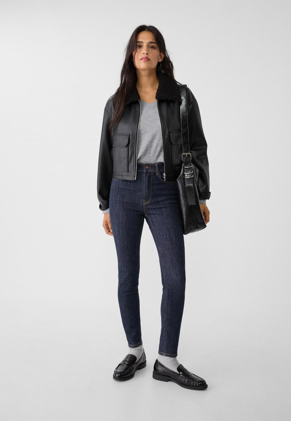 스트라디바리우스 슈퍼스트레치 레귤러 스키니핏 데님 청바지 1400/500 RINSE BLUE DENIM - 상세 이미지 4