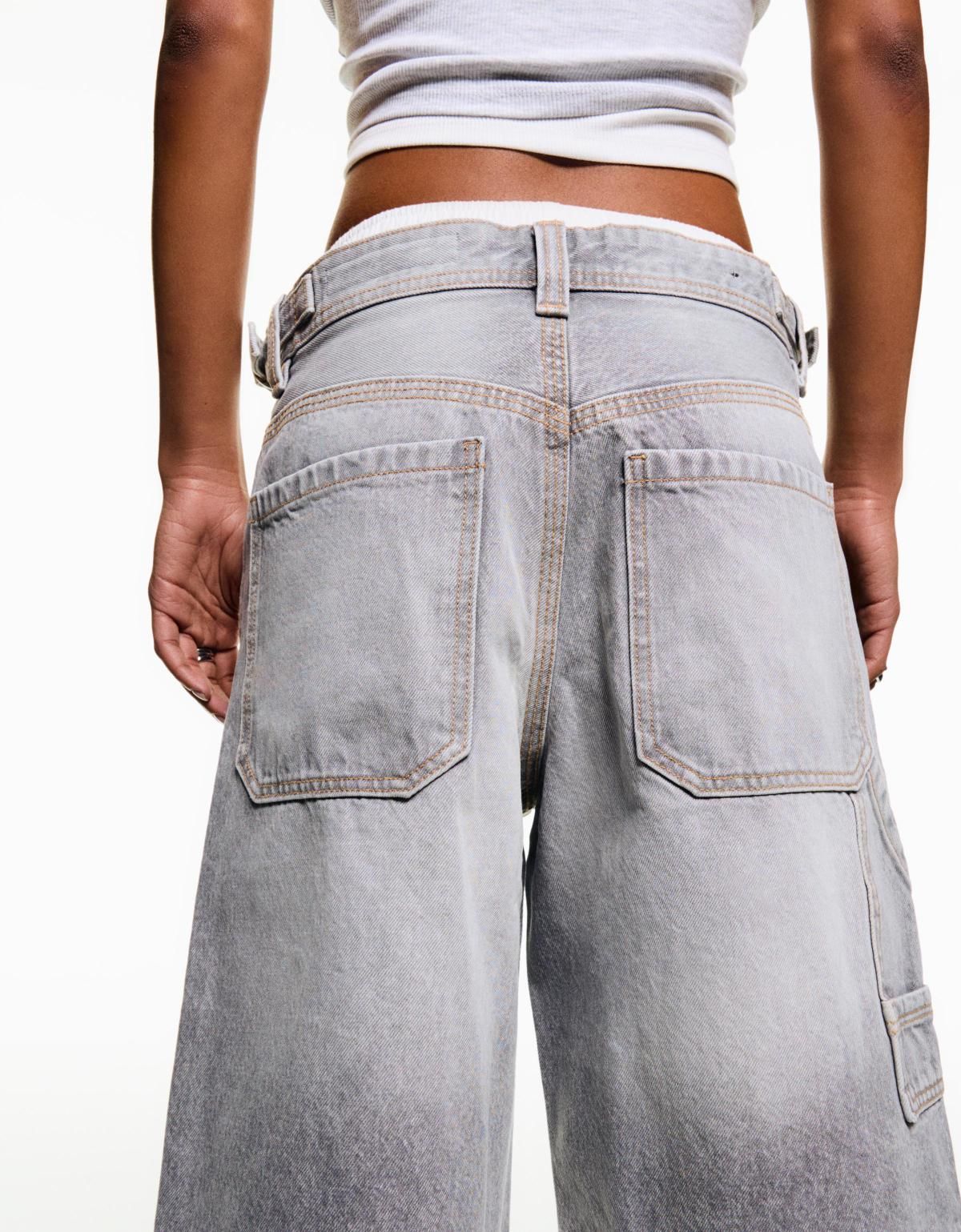 버쉬카 벌룬 핏 데님 버뮤다 쇼츠 3196/352 GREY - 상세 이미지 5