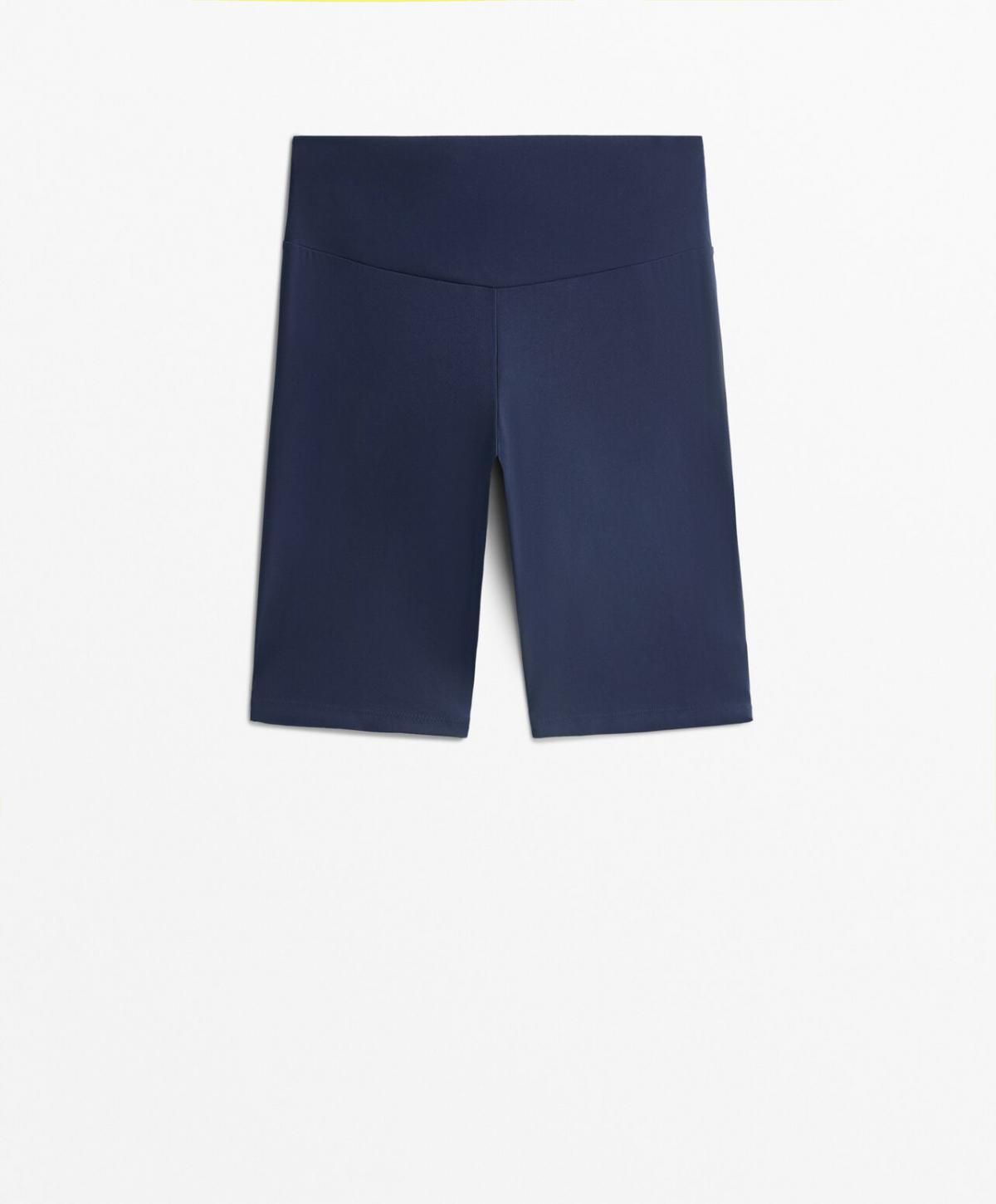 오이쇼 테크니컬 하이웨이스트 크롭 바이커 레깅스 20cm 0592/226 NAVY - 메인 이미지