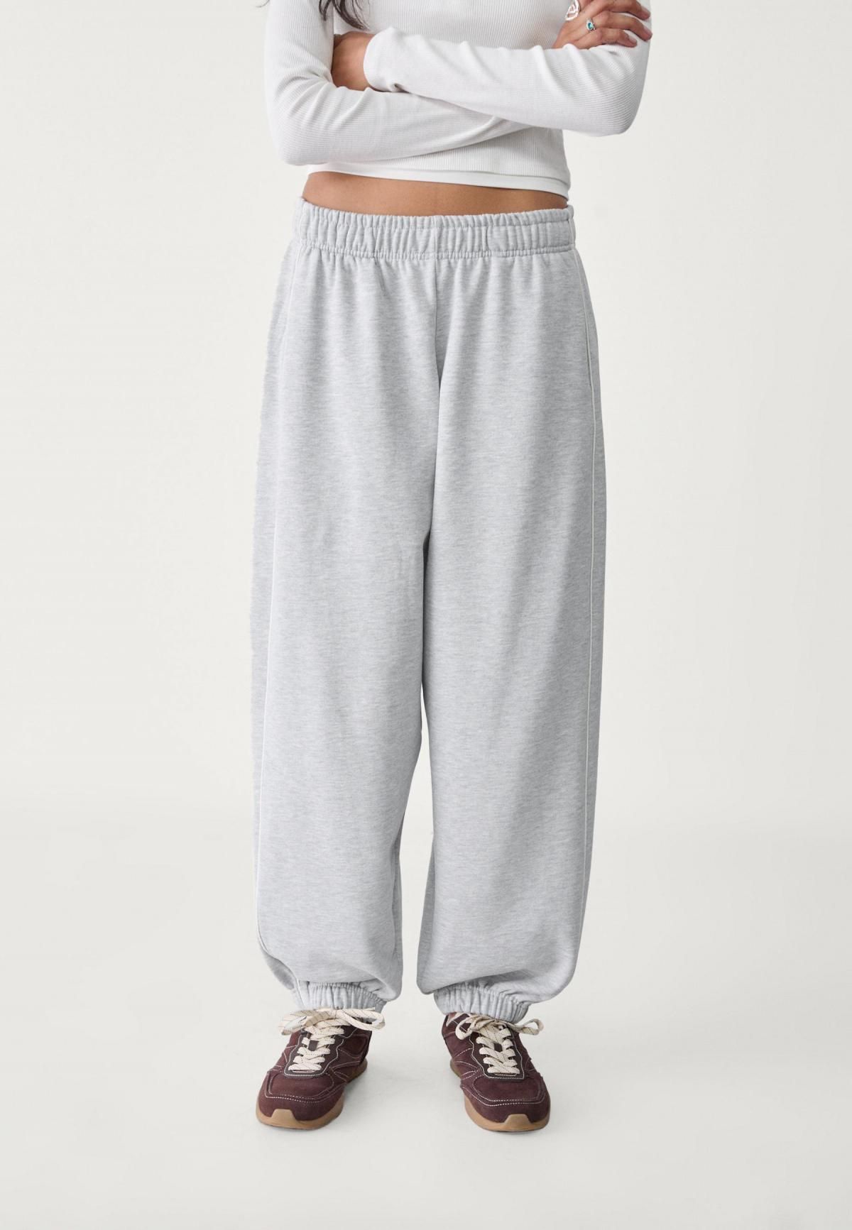 스트라디바리우스 테크니컬 라이트그레이 조거 팬츠 배색 파이핑 웨이스트 밴딩 8306/100 GREY MELANGE - 상품 이미지