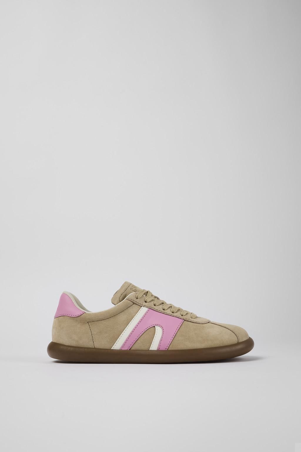 캠퍼 친환경 베이지 핑크 레더 스니커즈 Pelotas Soller K201608-003 BEIGE - 메인 이미지