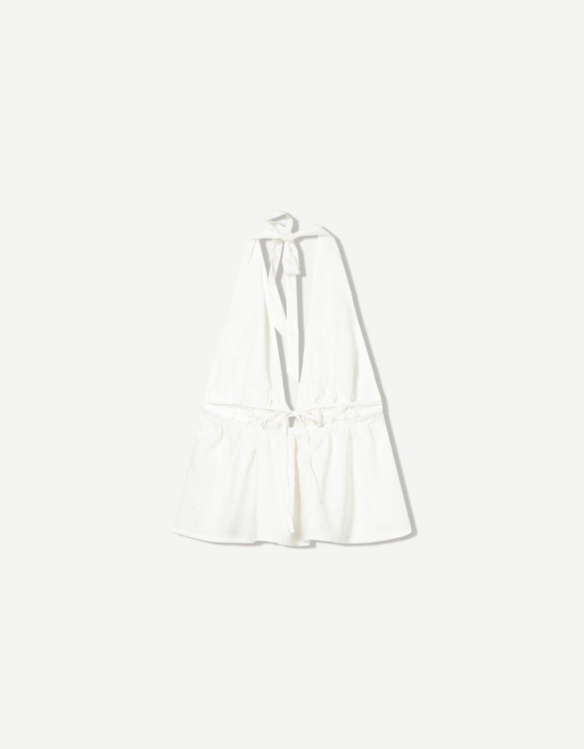 버쉬카 리넨 블렌드 홀터 베스트 3805/741 WHITE - 상세 이미지 2